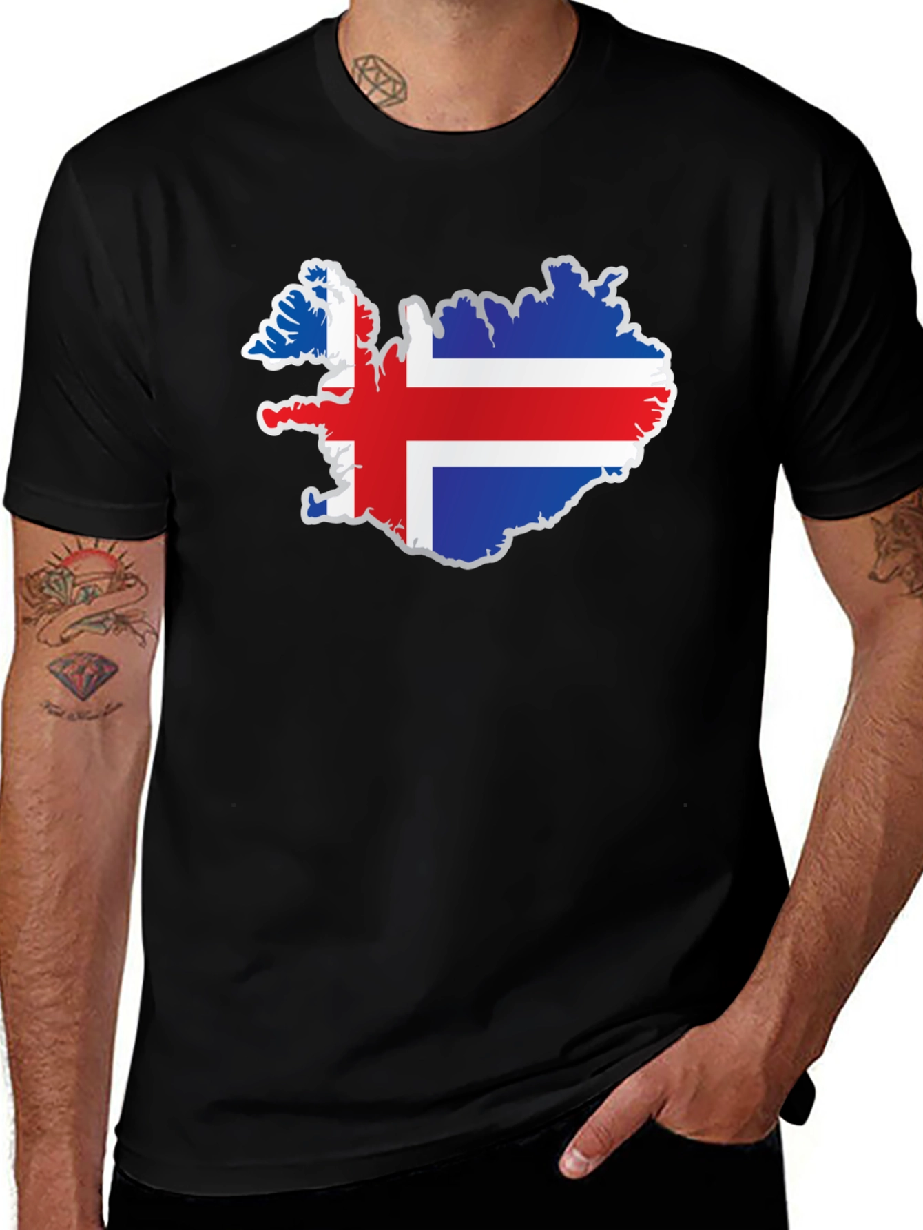 Iceland Flag Map T-Shirt