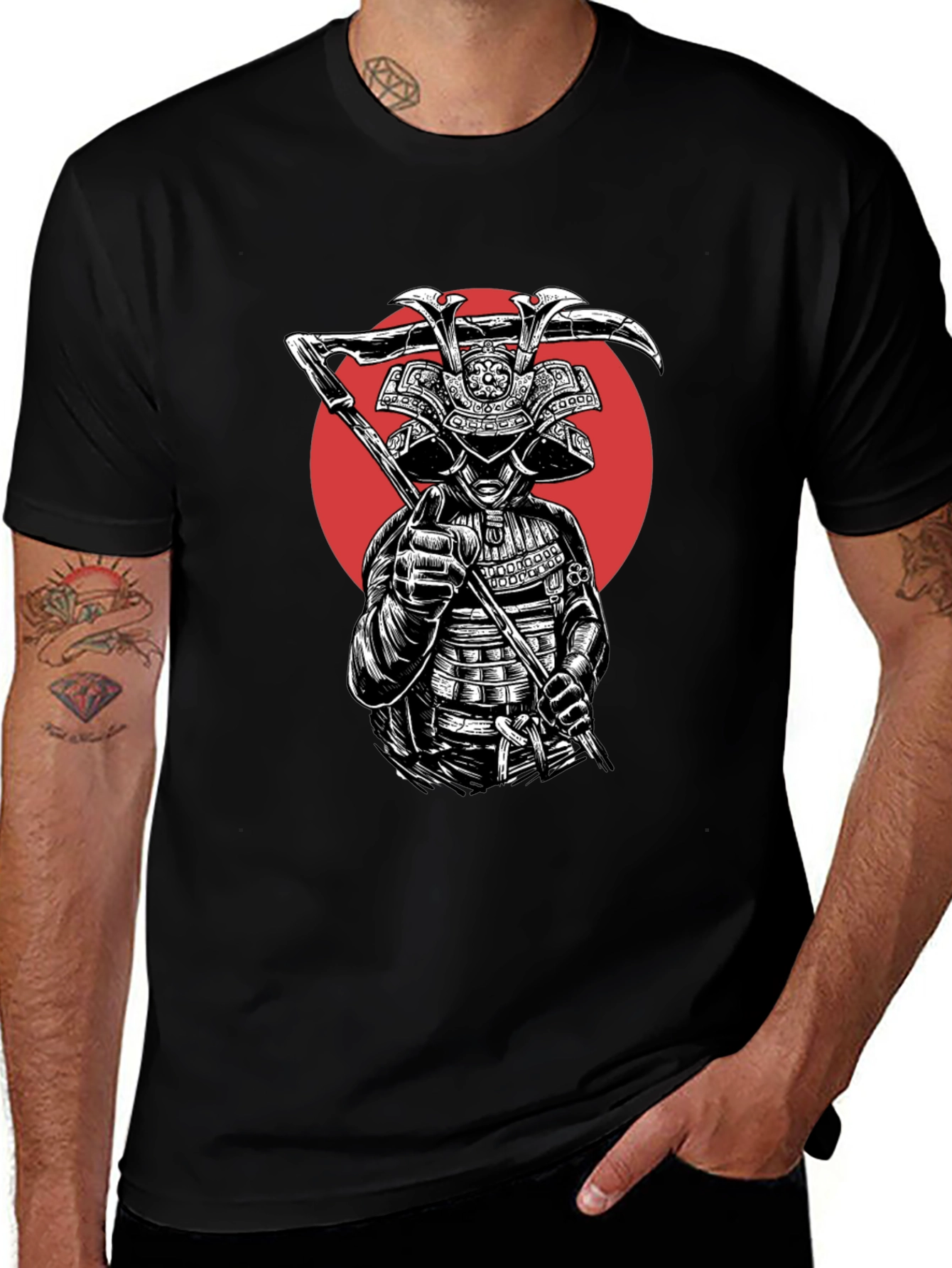 Variant 6 of Samurai Graphic Tee - Unique Warrior Design