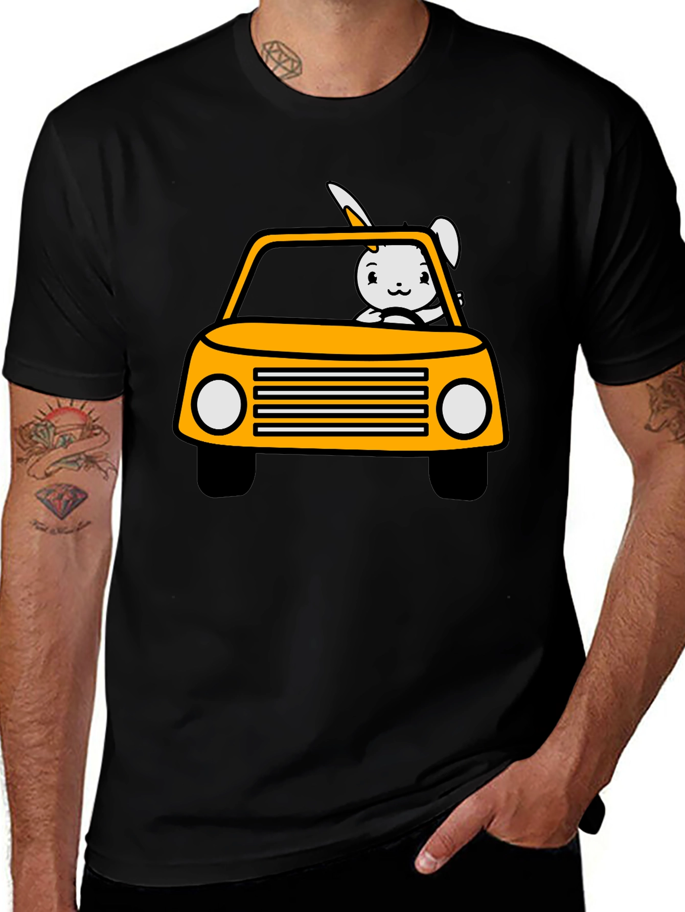 Variant 21 of Bunny Car T-Shirt - Fun & Playful Design