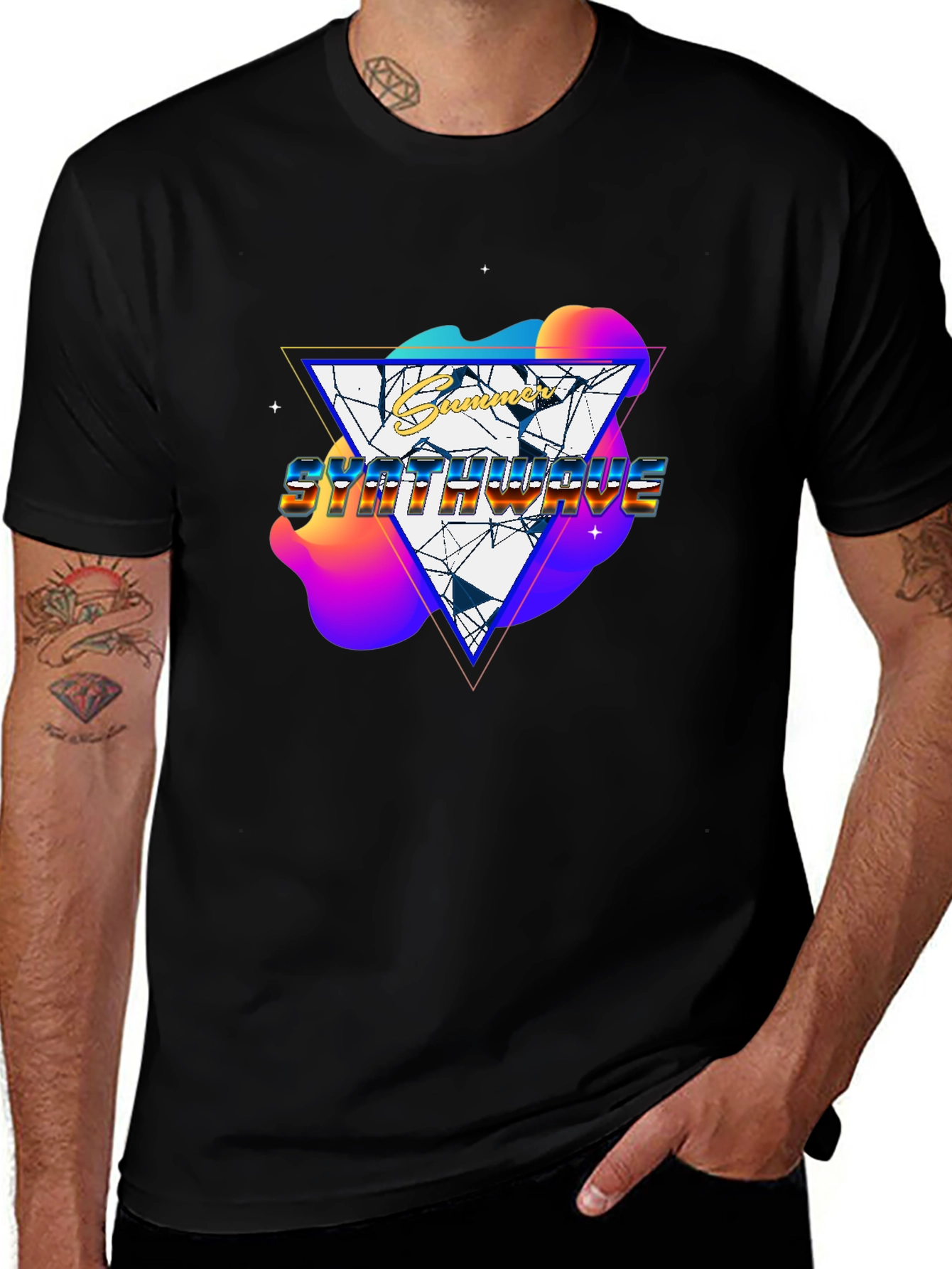 Variant 3 of Synthwave Summer Graphic T-Shirt - Retro 80s Style