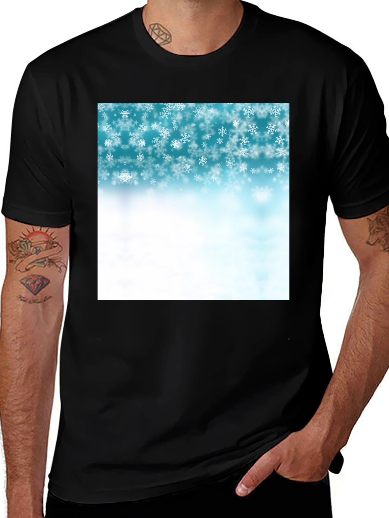 Variant 25 of Snowflake Graphic T-Shirt - Winter Holiday Style