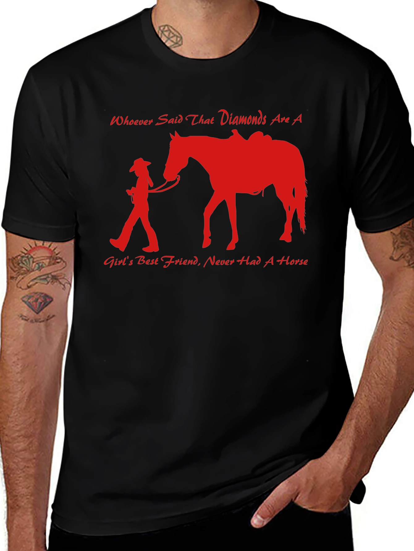 Variant 22 of Horse Lover Graphic T-Shirt - Diamonds vs. Horse