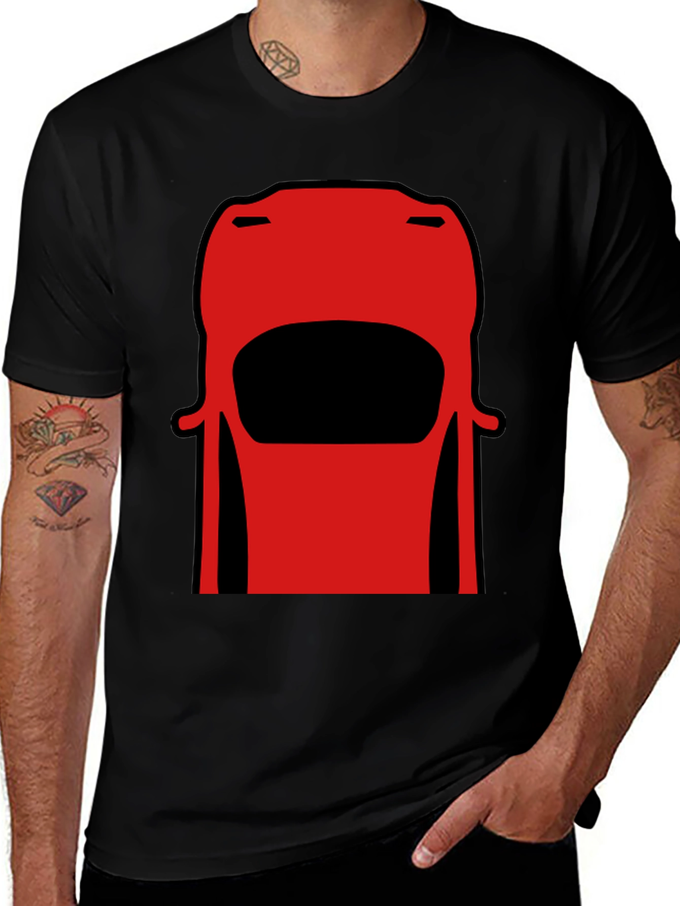 Variant 26 of Retro Car Graphic Tee - Black Cotton