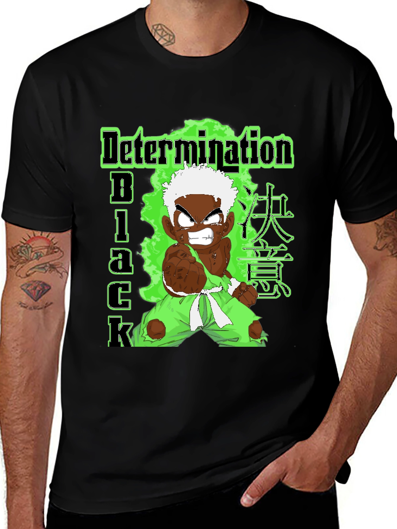 Variant 9 of Determination Black Graphic Tee - Anime Inspired