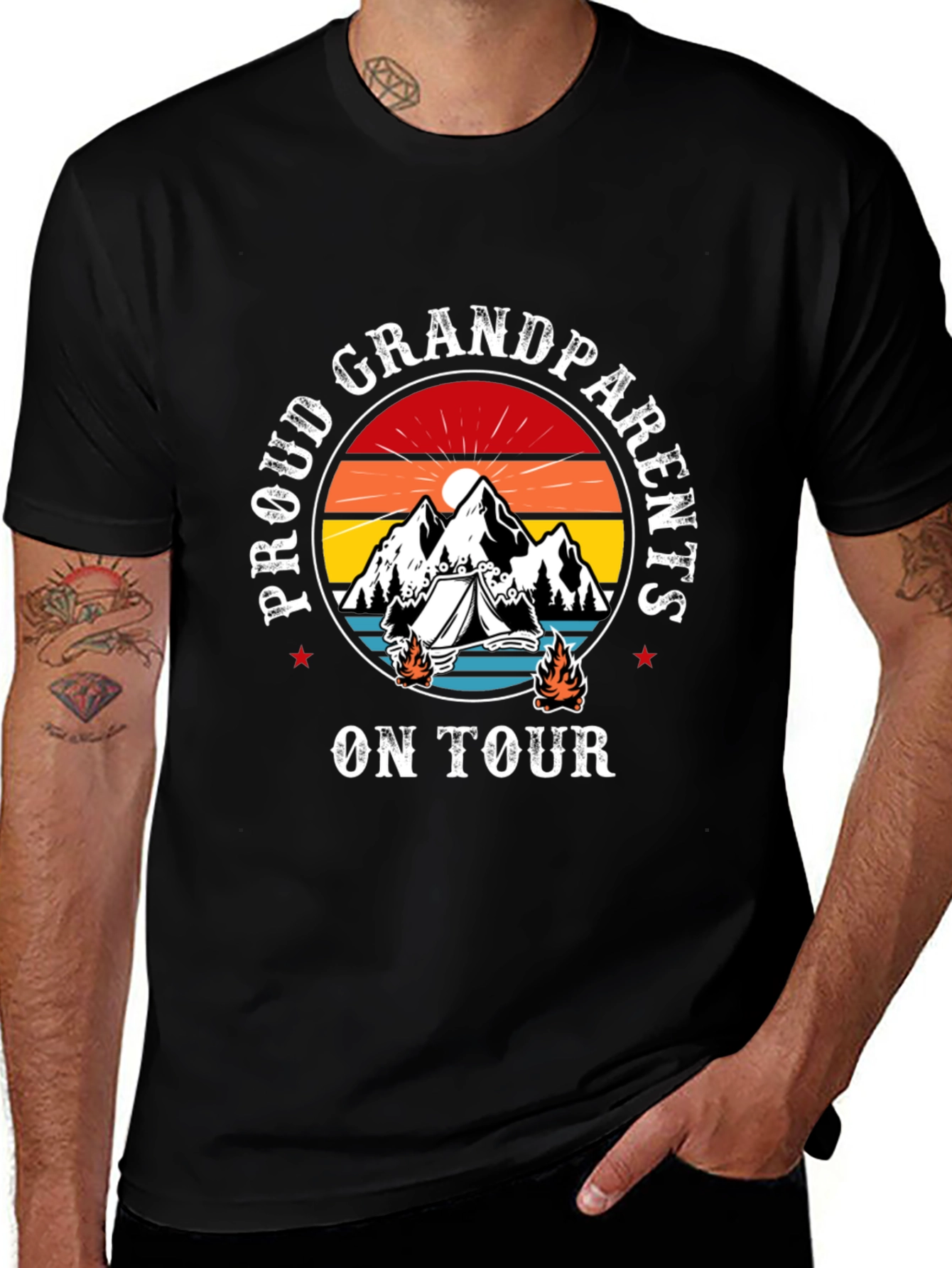 Variant 24 of Proud Grandparents On Tour Black T-Shirt