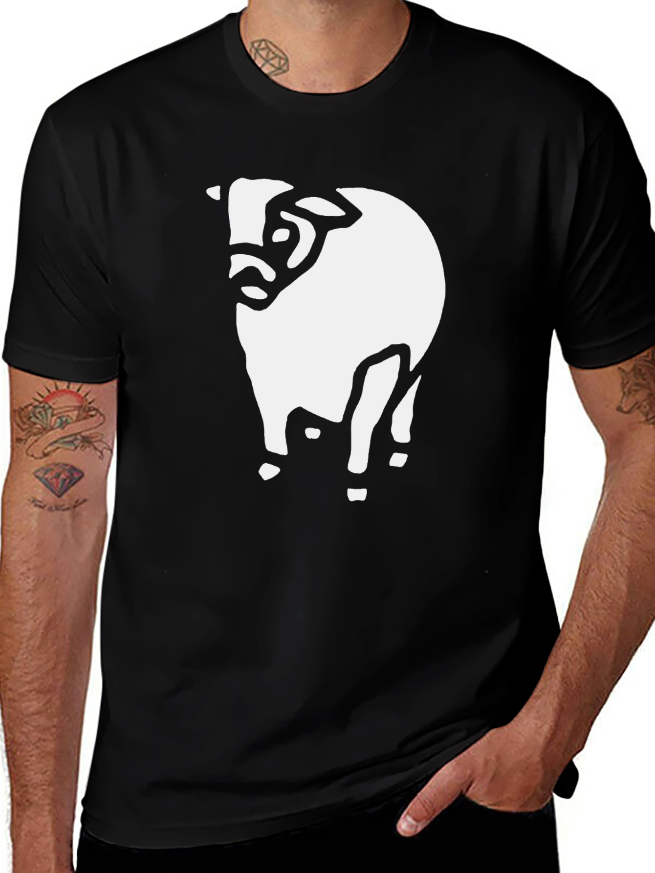 Variant 15 of Bull Graphic Tee - Black Short Sleeve Crew Neck