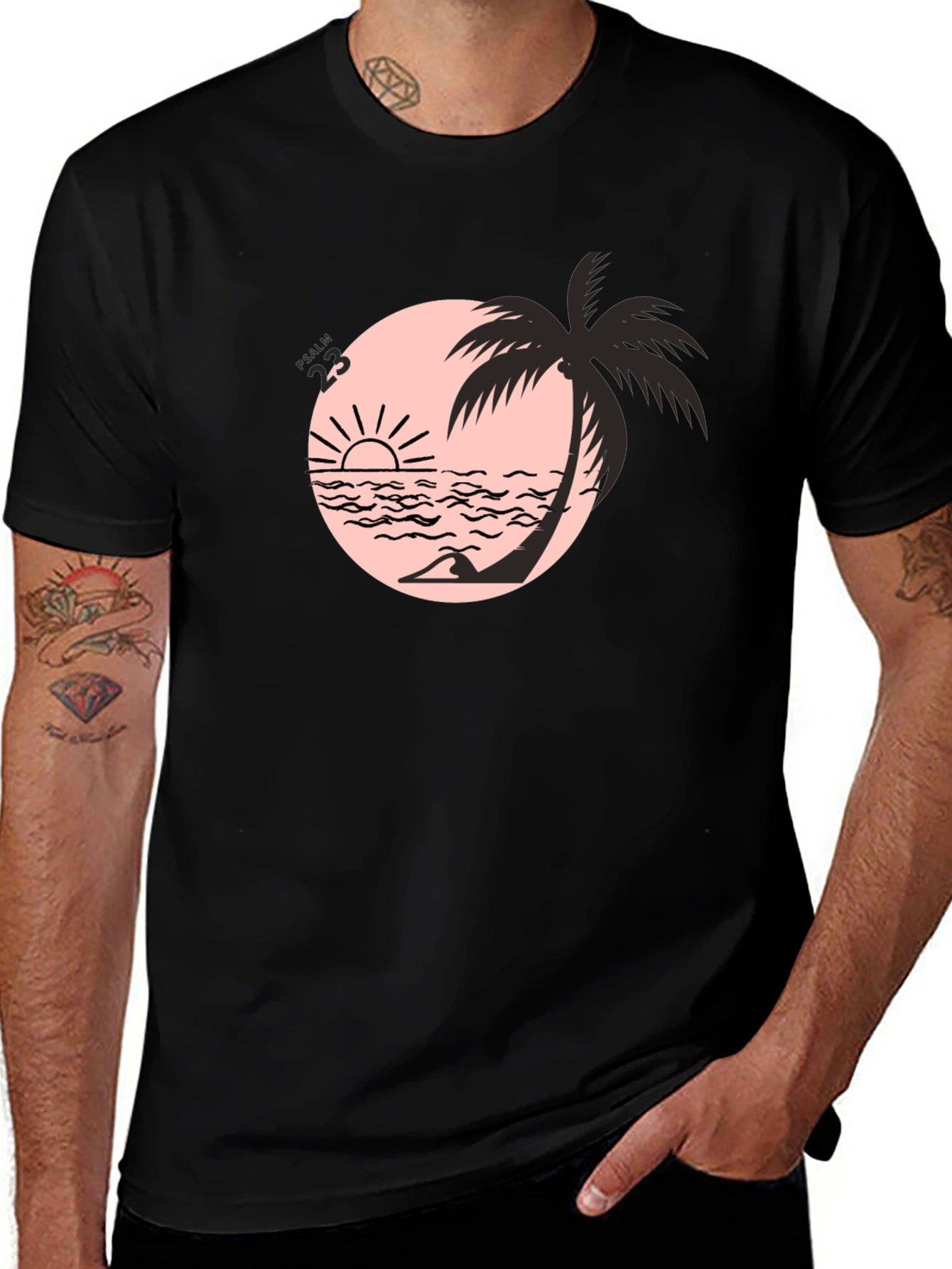 Variant 7 of Black Beach Palm Graphic Tee