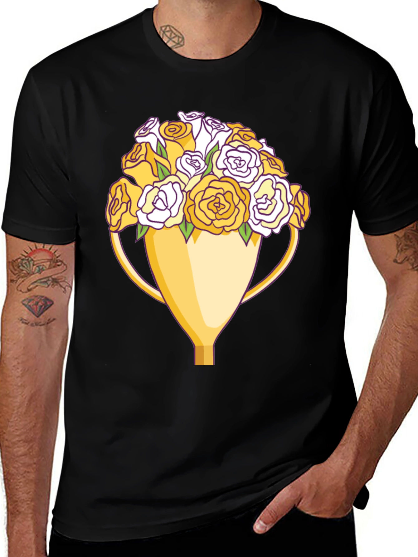 Variant 26 of Floral Trophy Graphic Tee - Unique Design