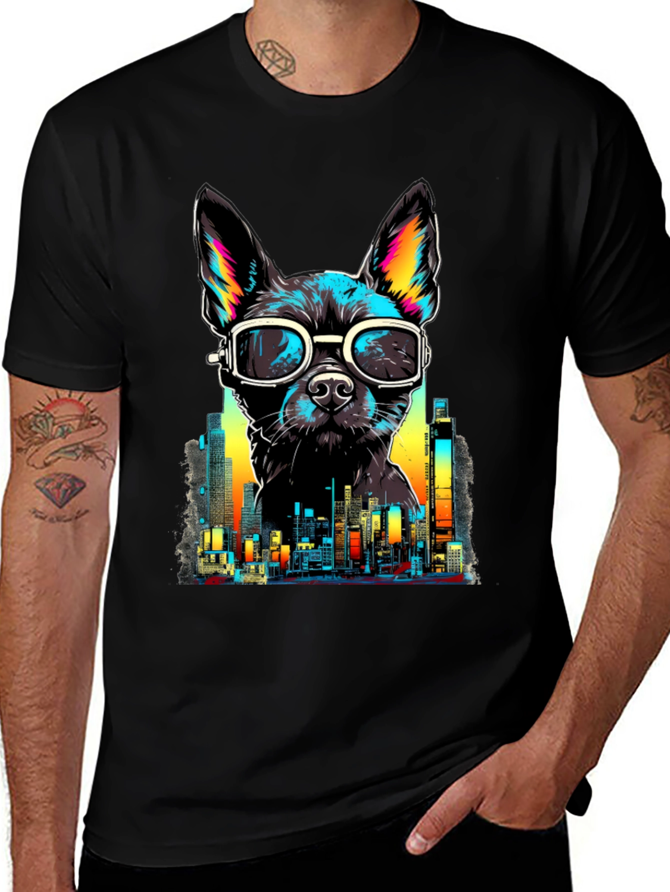 Variant 22 of Cool Dog Cityscape T-Shirt