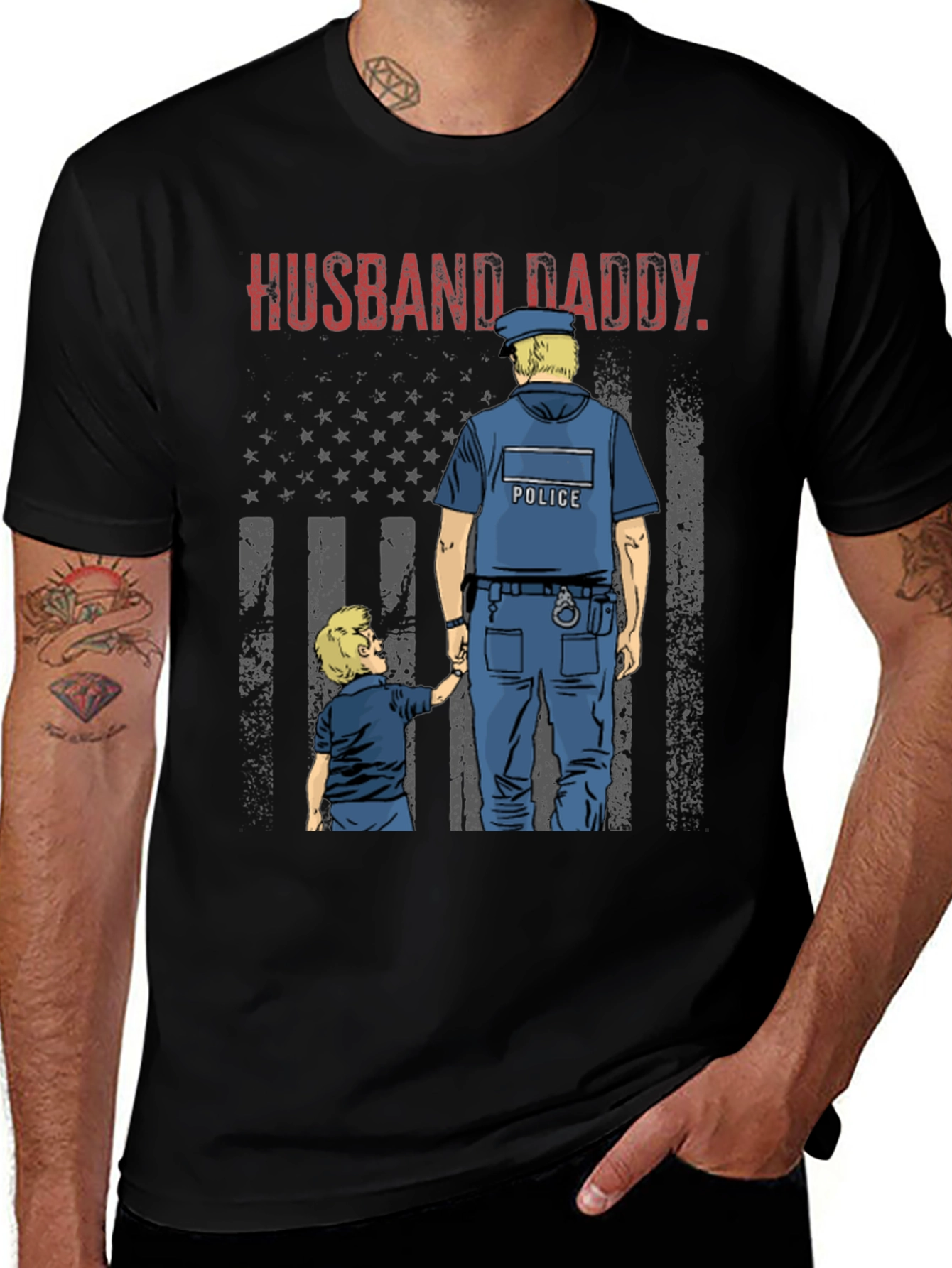 Variant 14 of Husband Daddy Police Officer T-Shirt