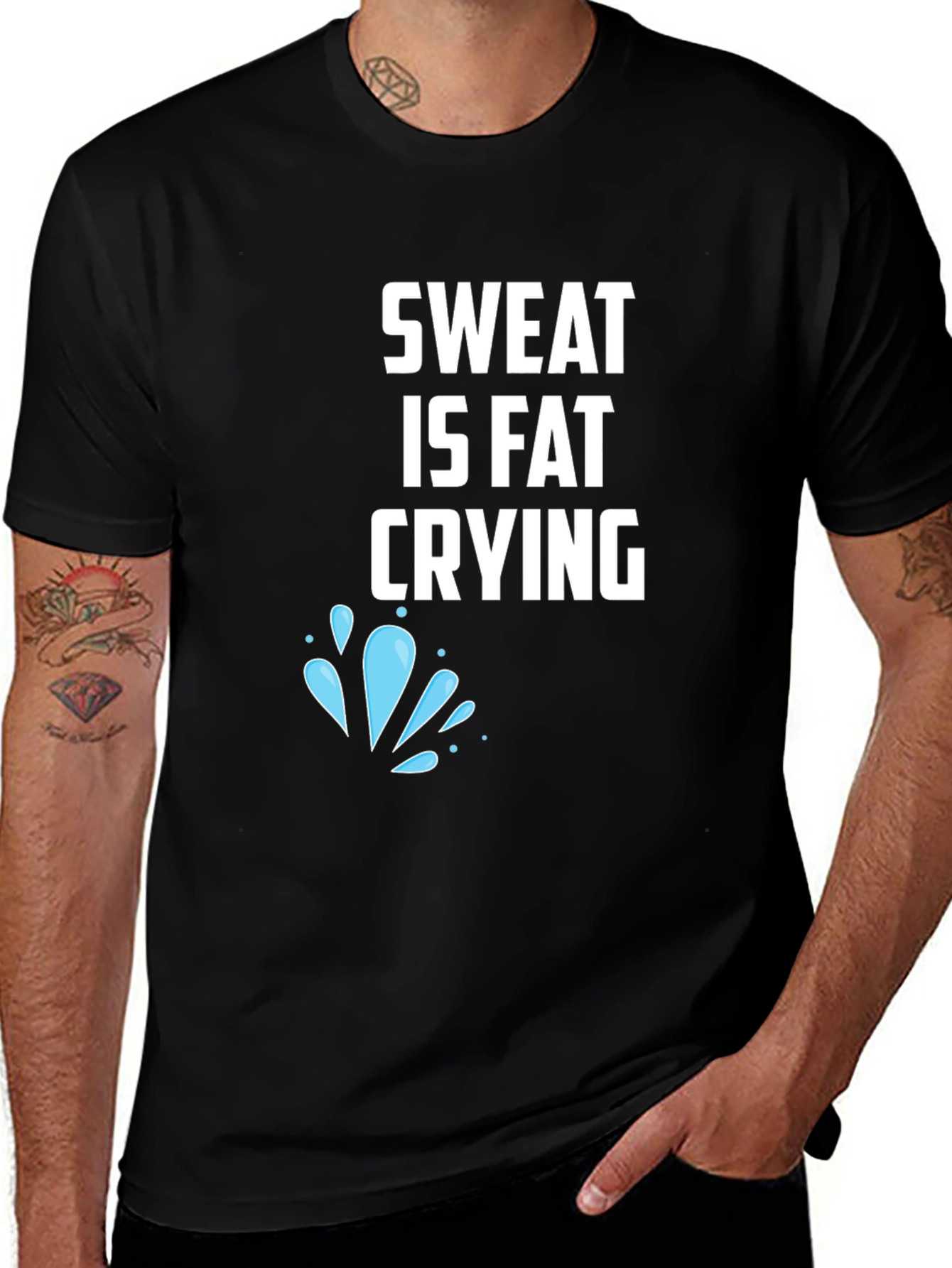 Variant 24 of Sweat is Fat Crying Graphic Tee