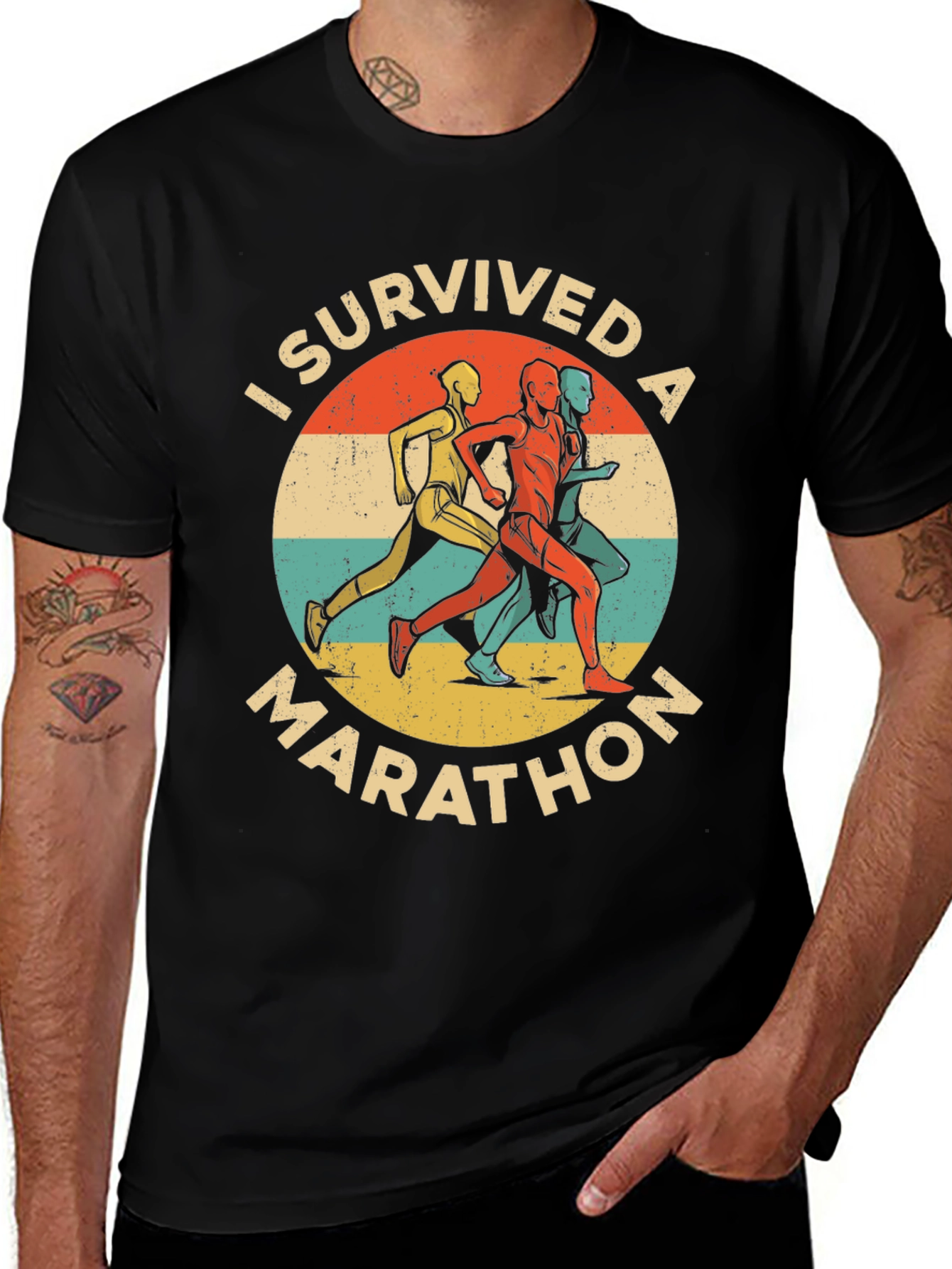 Variant 23 of I Survived A Marathon Retro T-Shirt