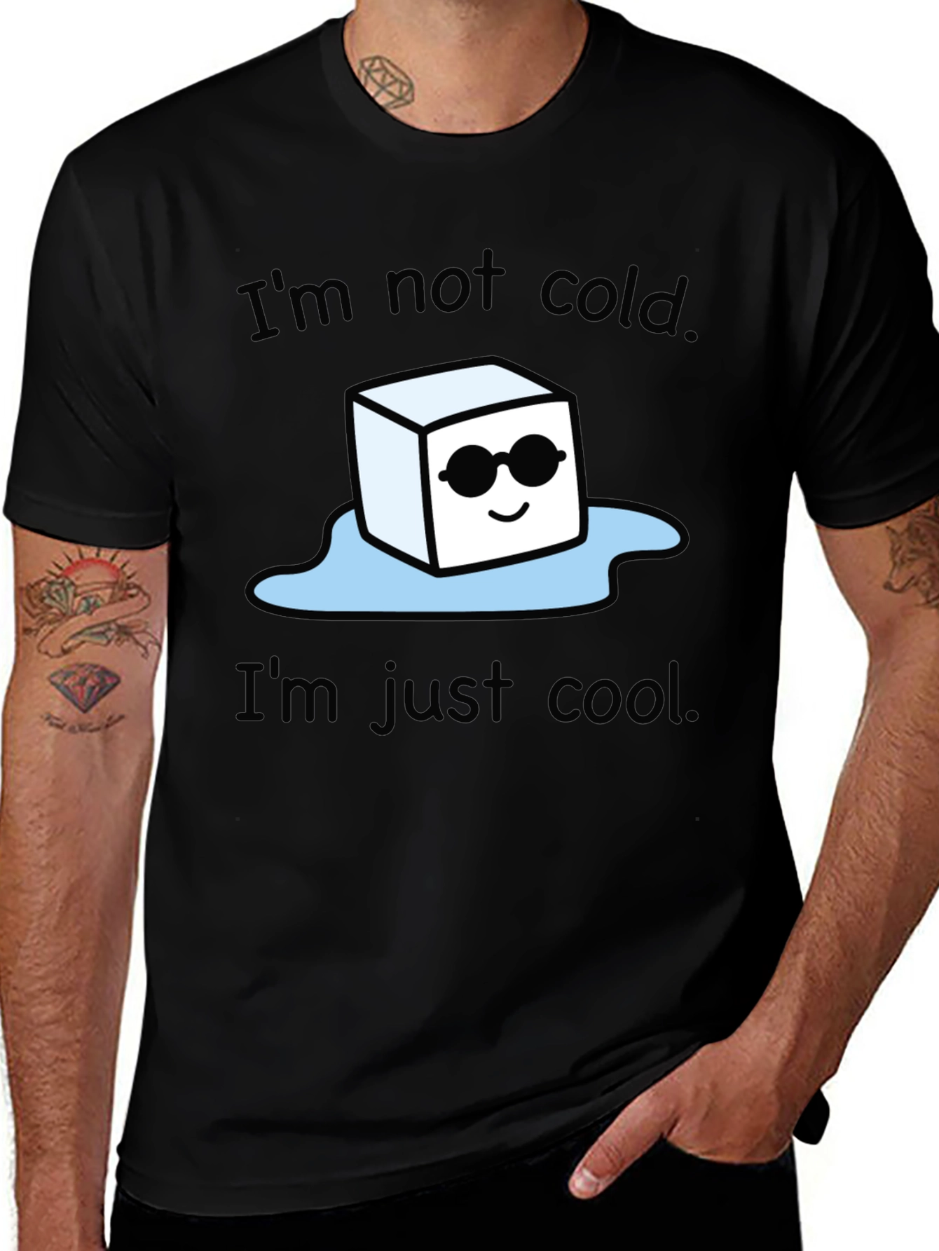 Variant 5 of Cool Ice Cube Graphic Tee - 'I'm Not Cold, I'm Just Cool'
