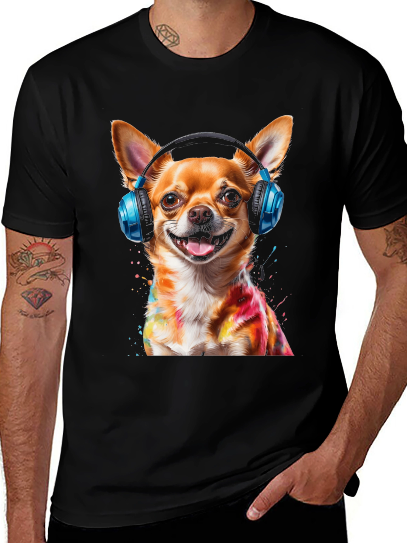 Variant 13 of Dog with Headphones T-Shirt