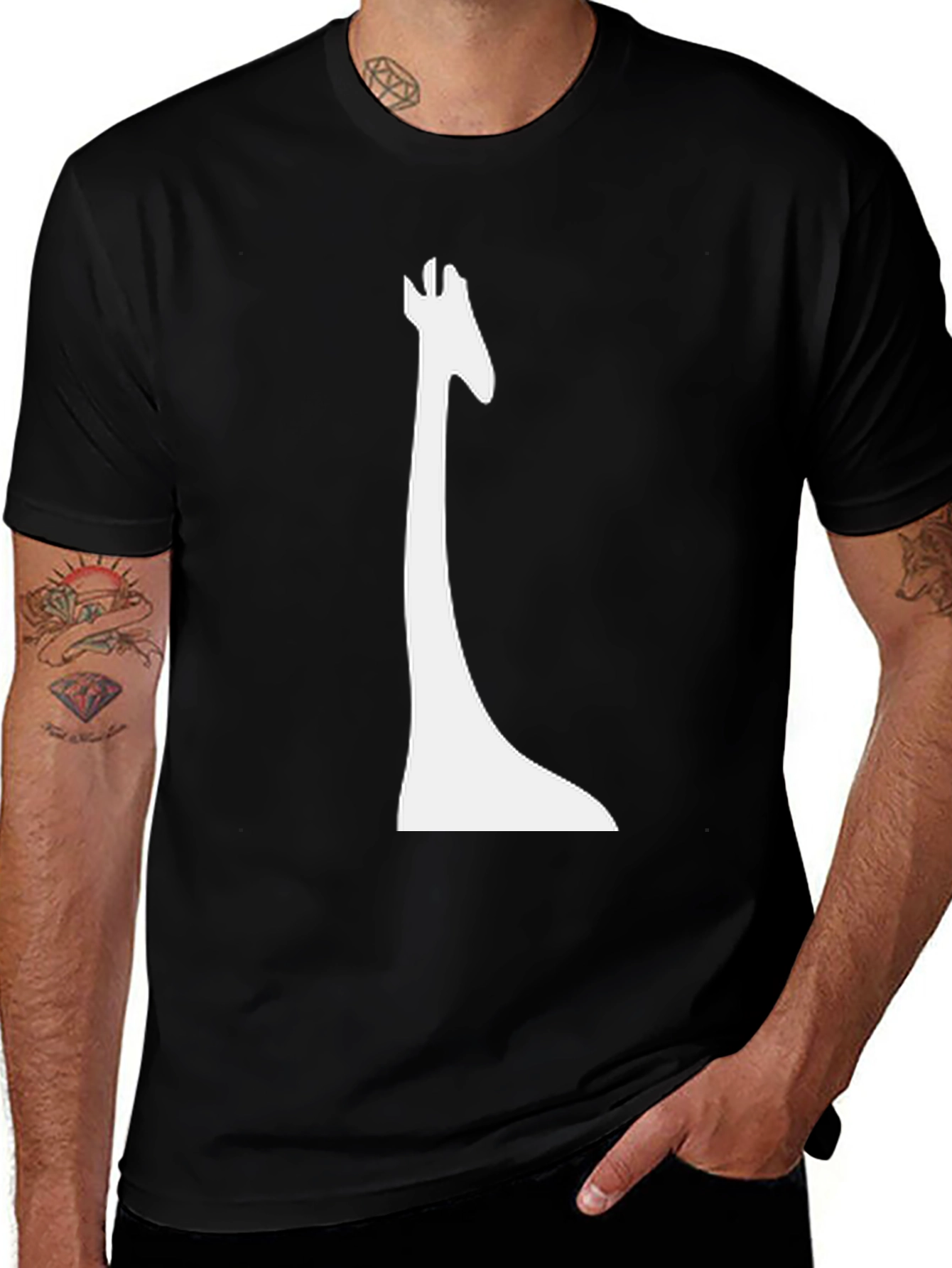 Variant 5 of Giraffe Graphic Tee - Black Unisex T-Shirt