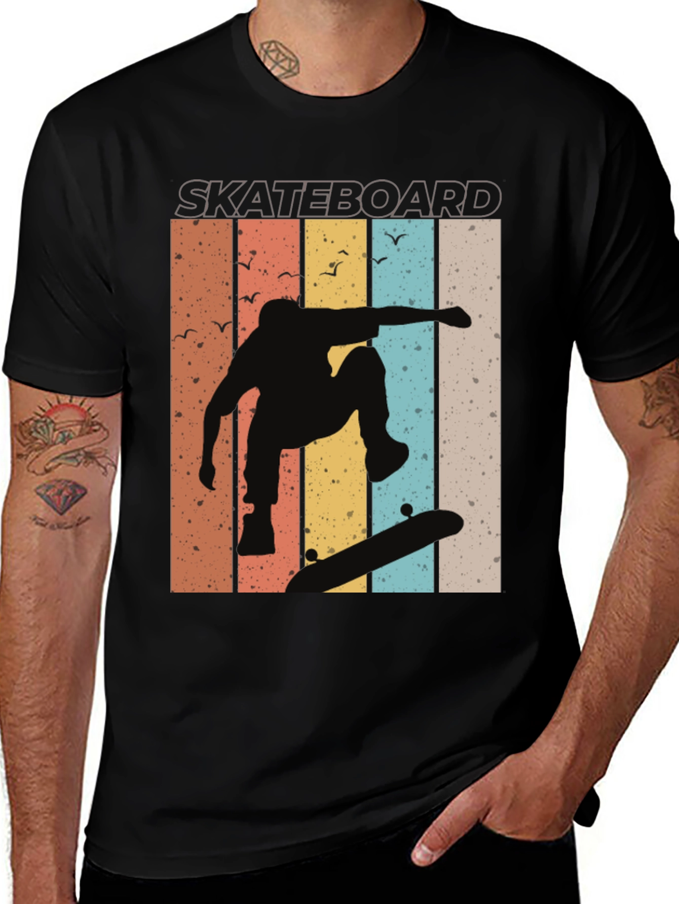 Variant 26 of Retro Skateboard Silhouette T-Shirt
