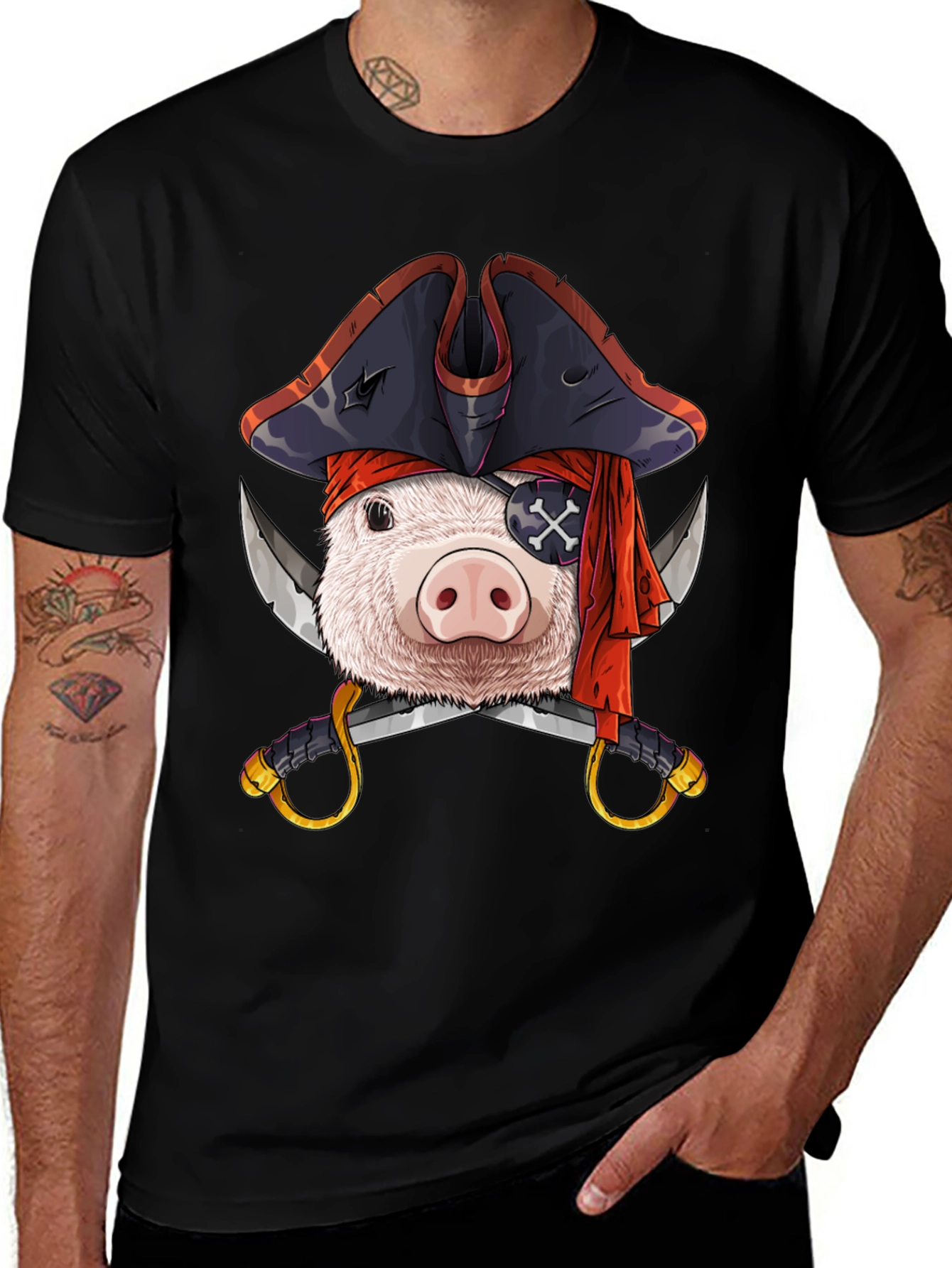 Variant 6 of Pirate Pig T-Shirt - Funny Animal Graphic Tee