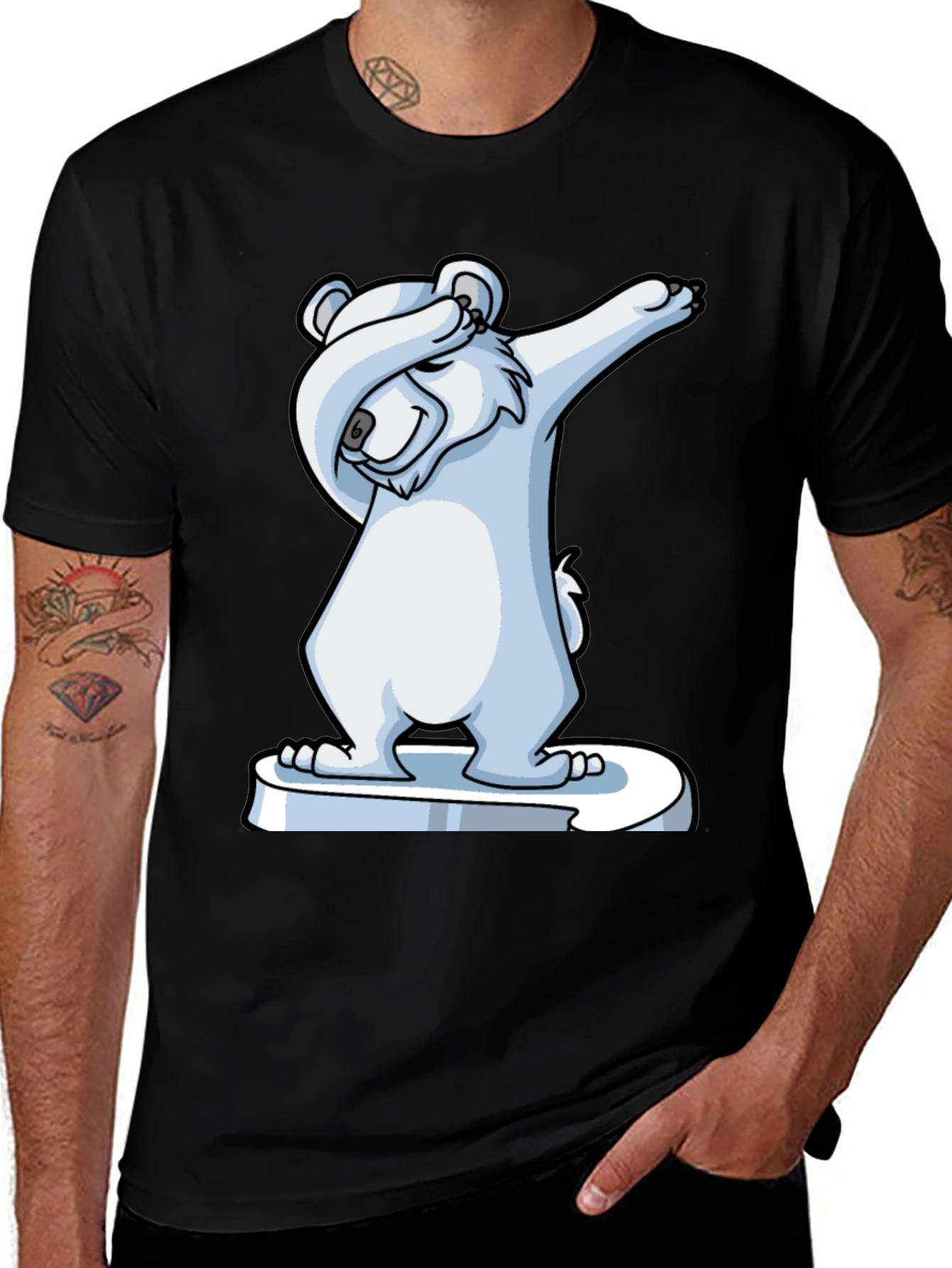Variant 26 of Dabbing Polar Bear Graphic Tee - Cool & Fun!