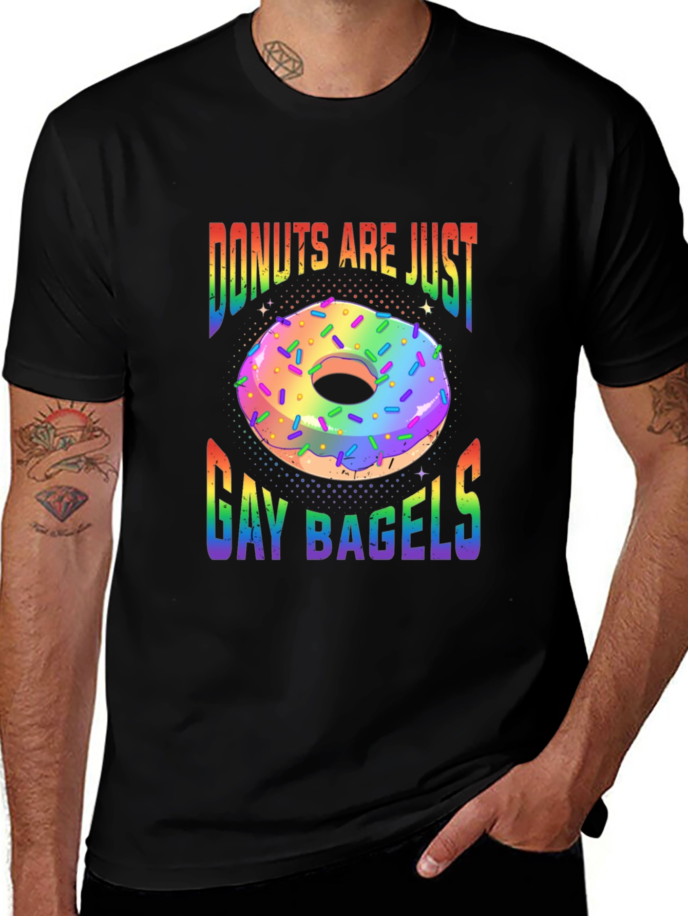 Variant 9 of Donuts Are Just Gay Bagels Graphic Tee