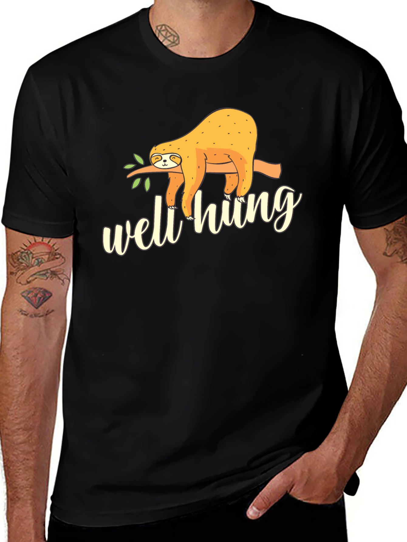 Variant 10 of Well Hung Sloth Graphic Tee - Funny Casual T-Shirt