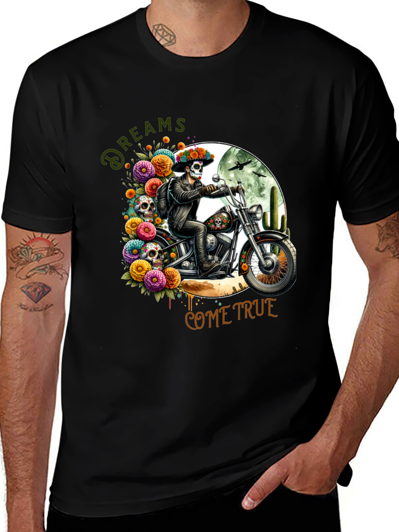 Day of the Dead Motorcycle Dreams T-Shirt