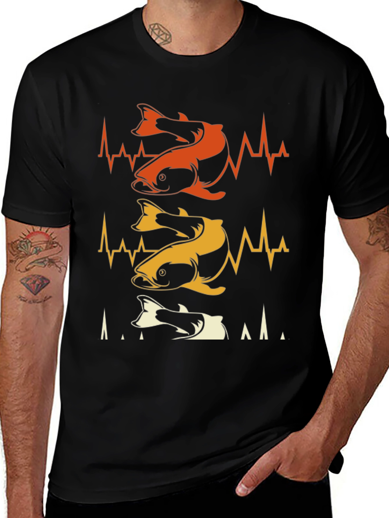 Variant 25 of Fishing Heartbeat T-Shirt