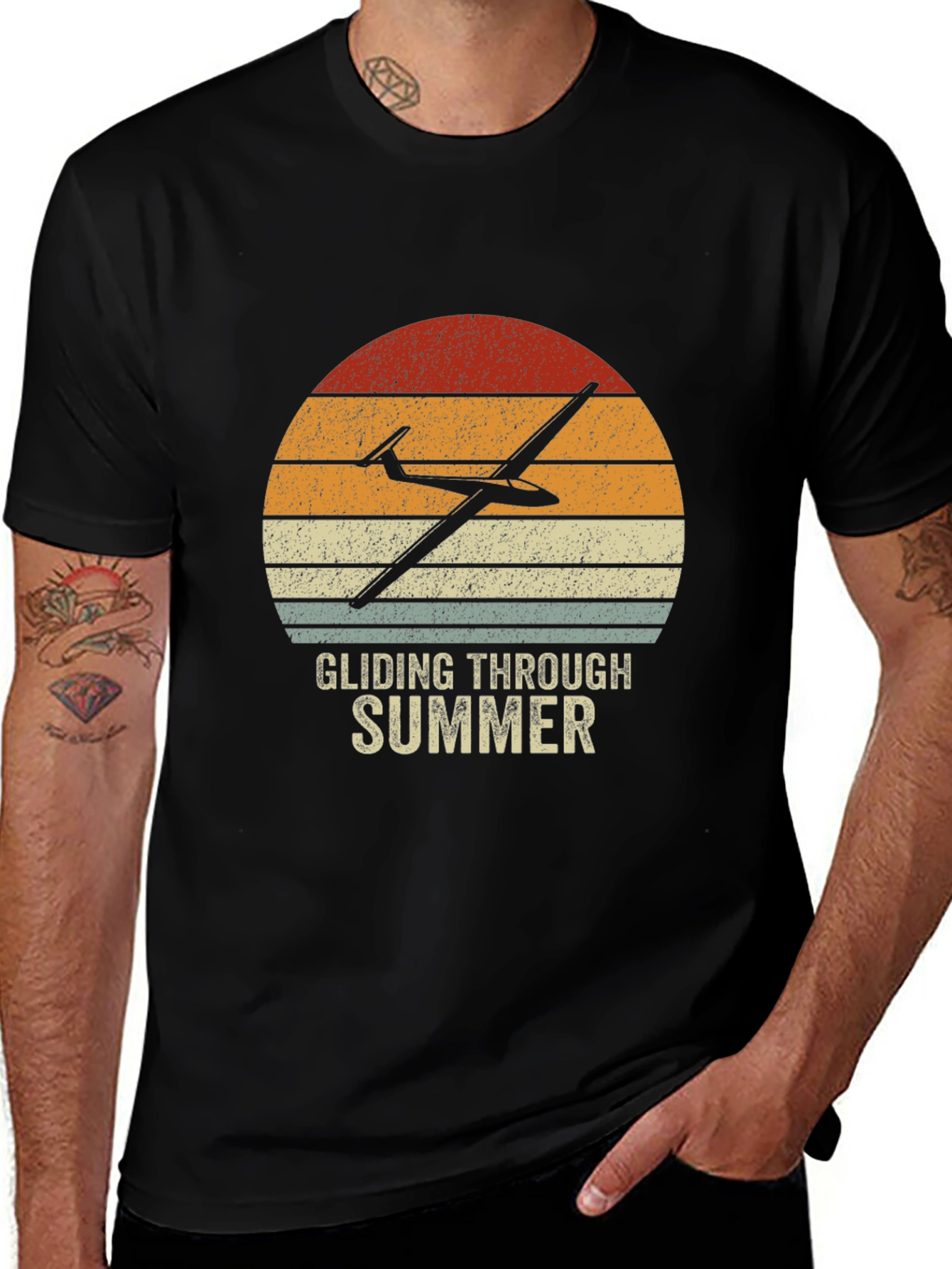 Variant 8 of Gliding Through Summer T-Shirt, Retro Design