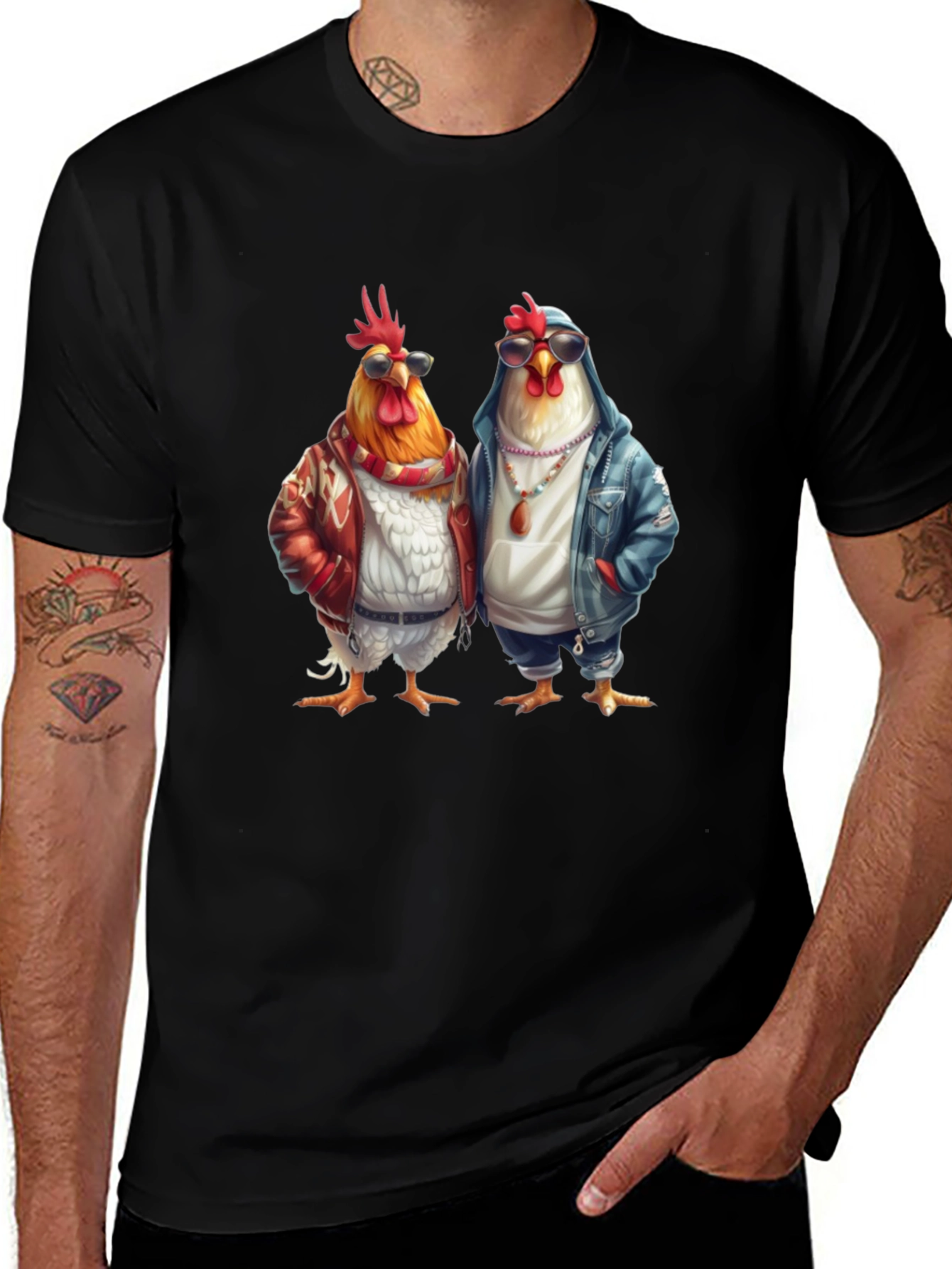Variant 18 of Cool Chicken T-Shirt - Street Style Cartoon Design