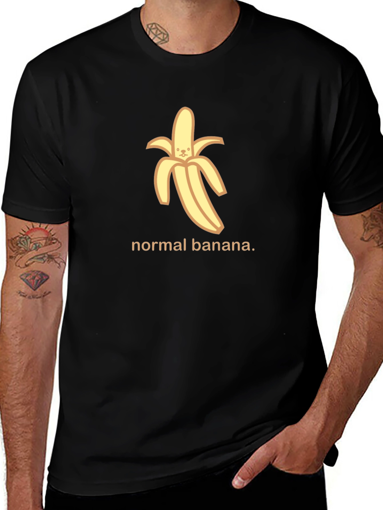 Variant 4 of Normal Banana Graphic Tee - Black Cotton T-Shirt