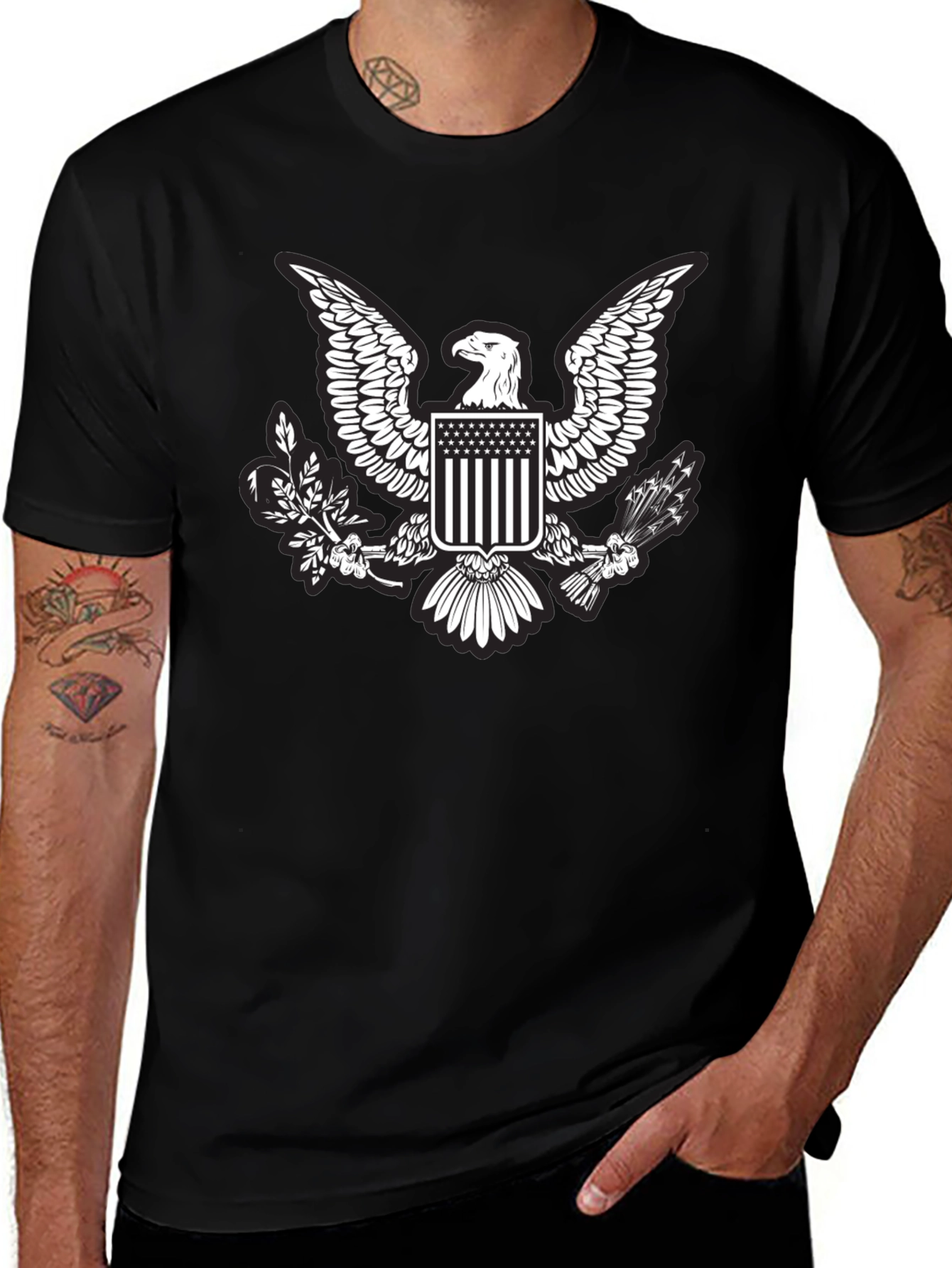 Variant 12 of Eagle Crest Graphic T-Shirt - Patriotic Design