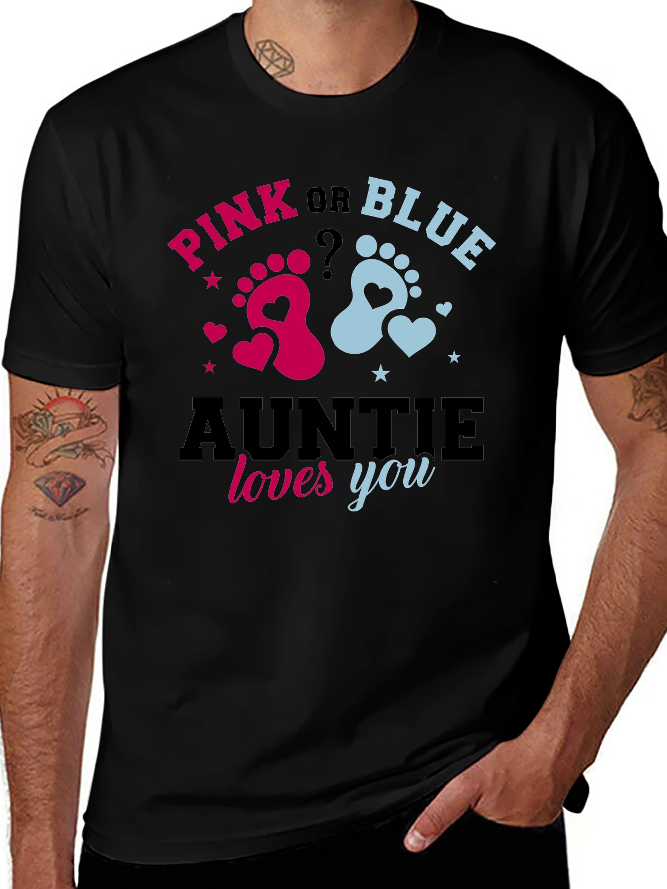 Variant 11 of Pink or Blue Auntie Loves You Gender Reveal T-Shirt