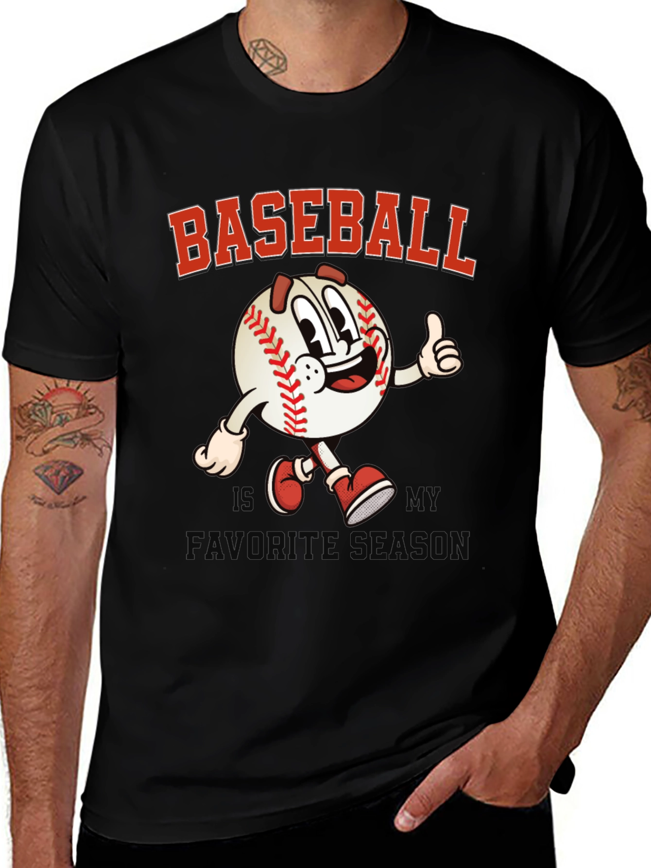 Variant 19 of Baseball Cartoon Graphic T-Shirt