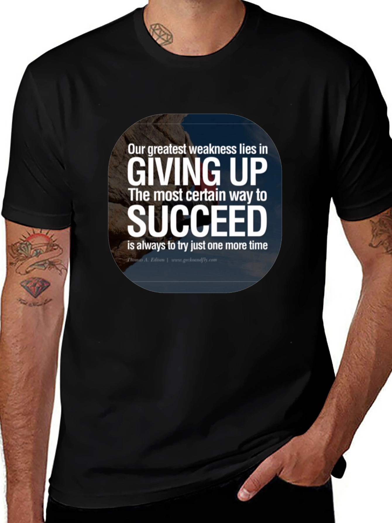 Variant 27 of Motivational T-Shirt - Giving Up & Success Quote