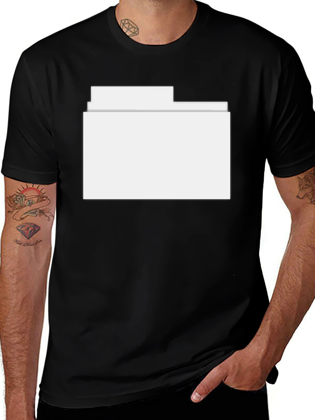 Variant 29 of Black T-Shirt with White Folder Design