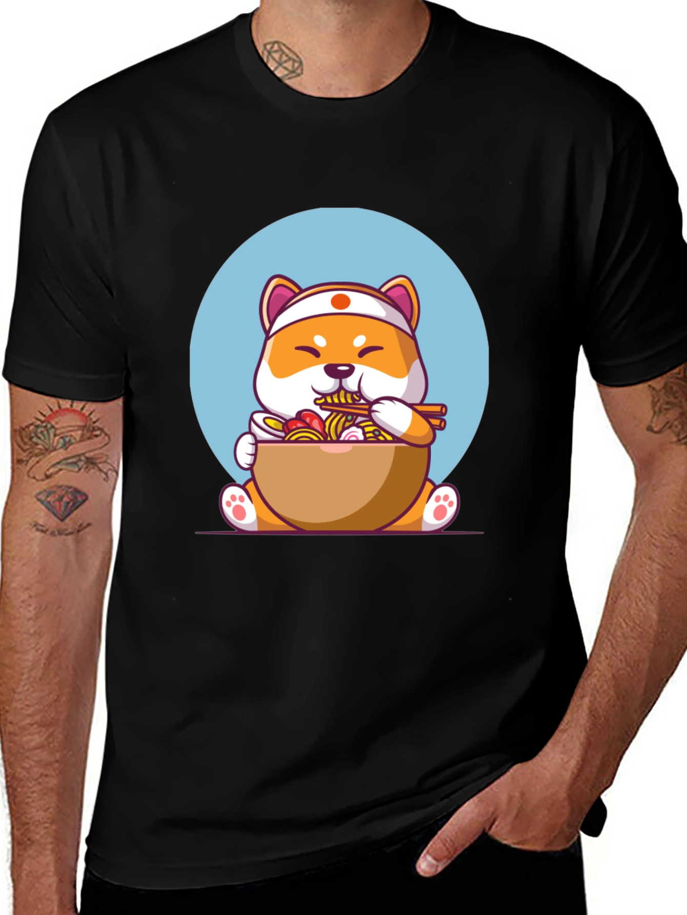 Shiba Ramen T-Shirt - Cute Dog Noodles Tee