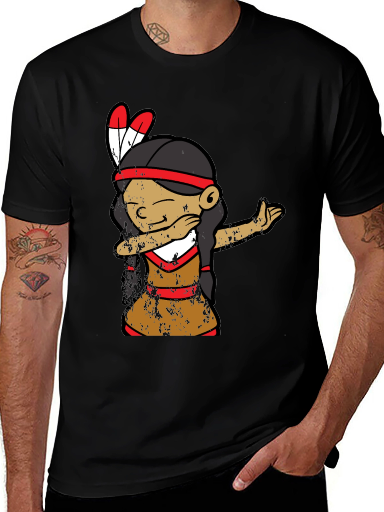 Variant 12 of Dabbing Native American Girl T-Shirt