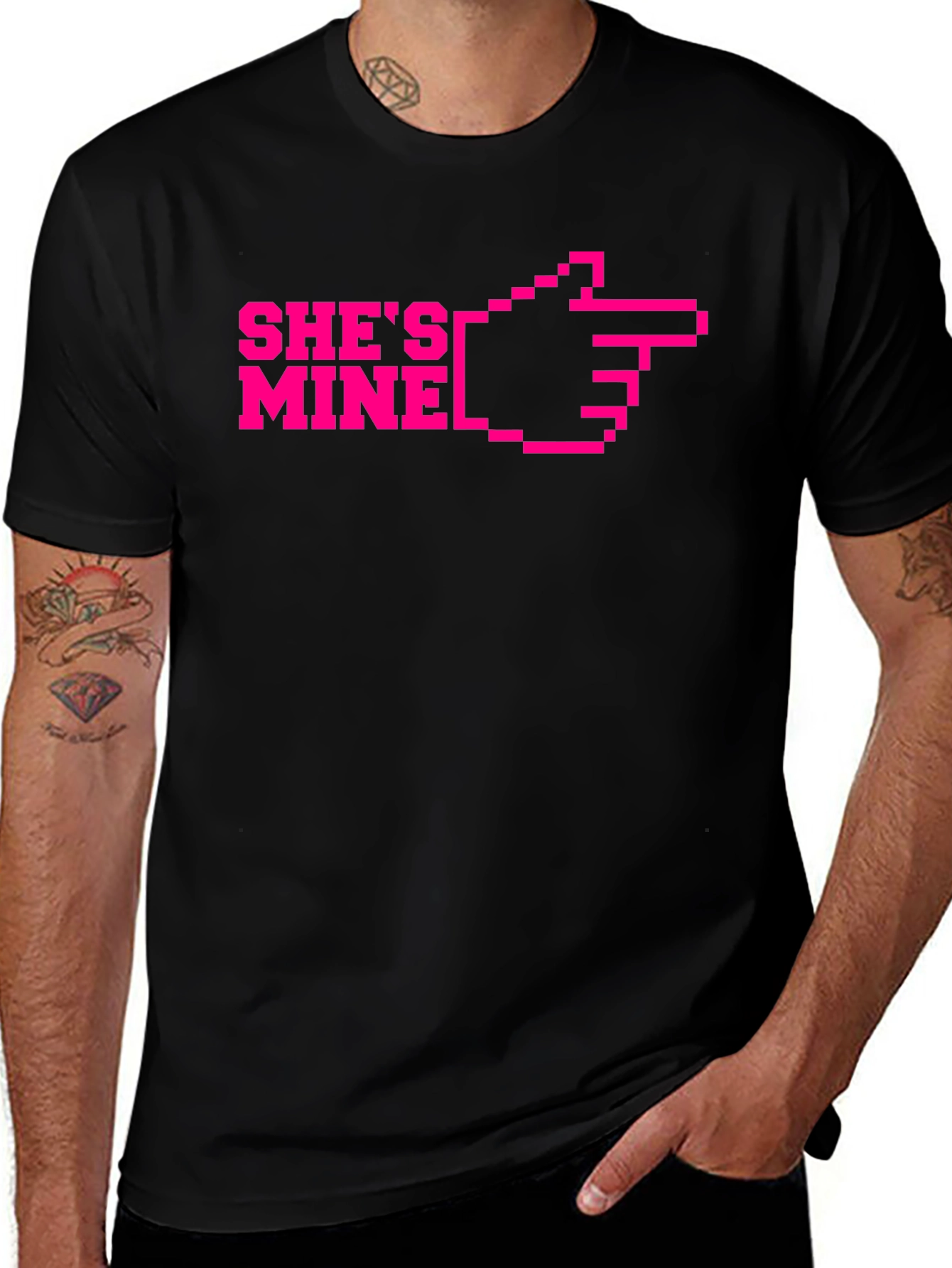 She's Mine Pixel Art Graphic T-Shirt