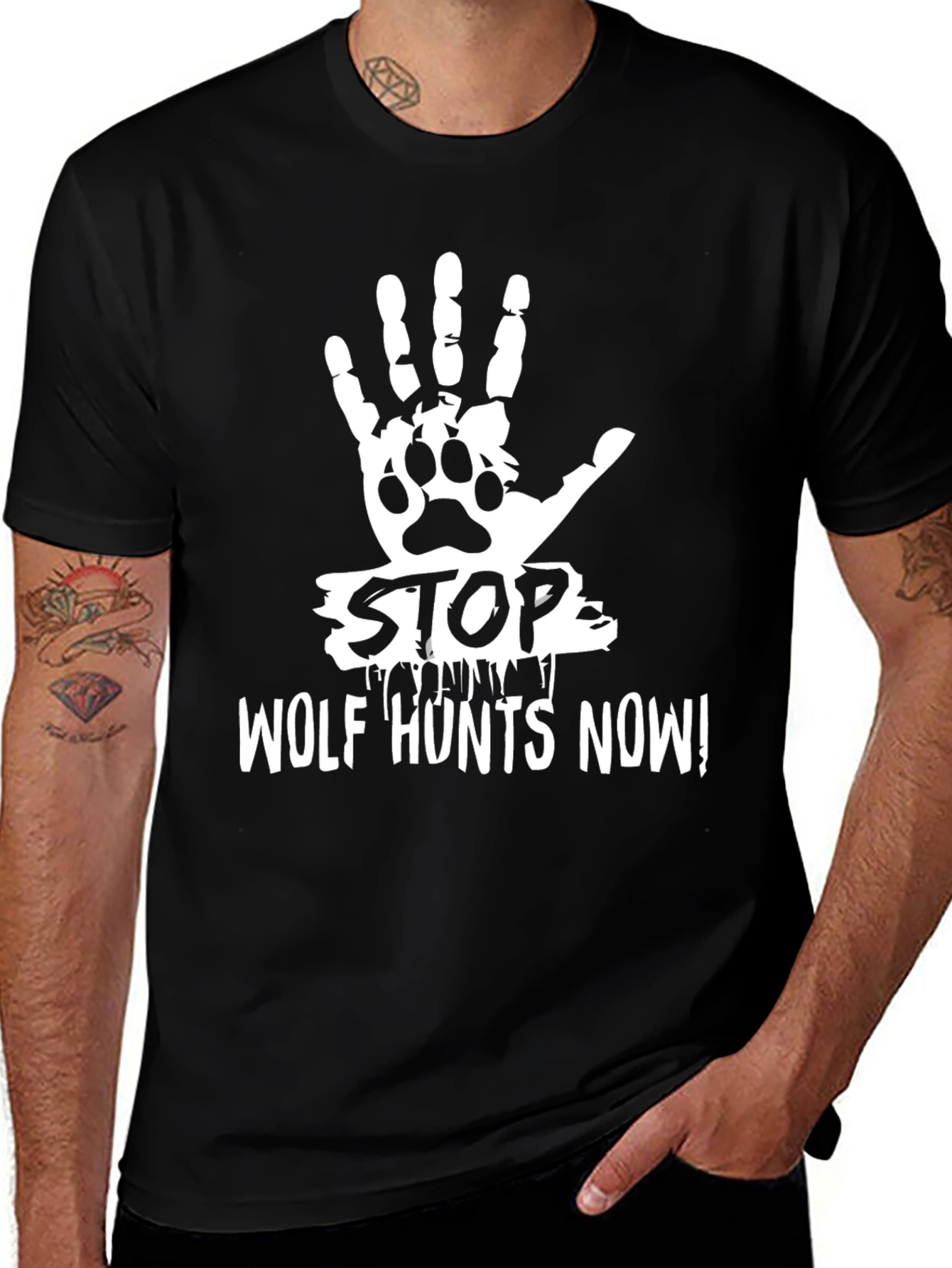 Variant 18 of Stop Wolf Hunts Now Graphic Tee