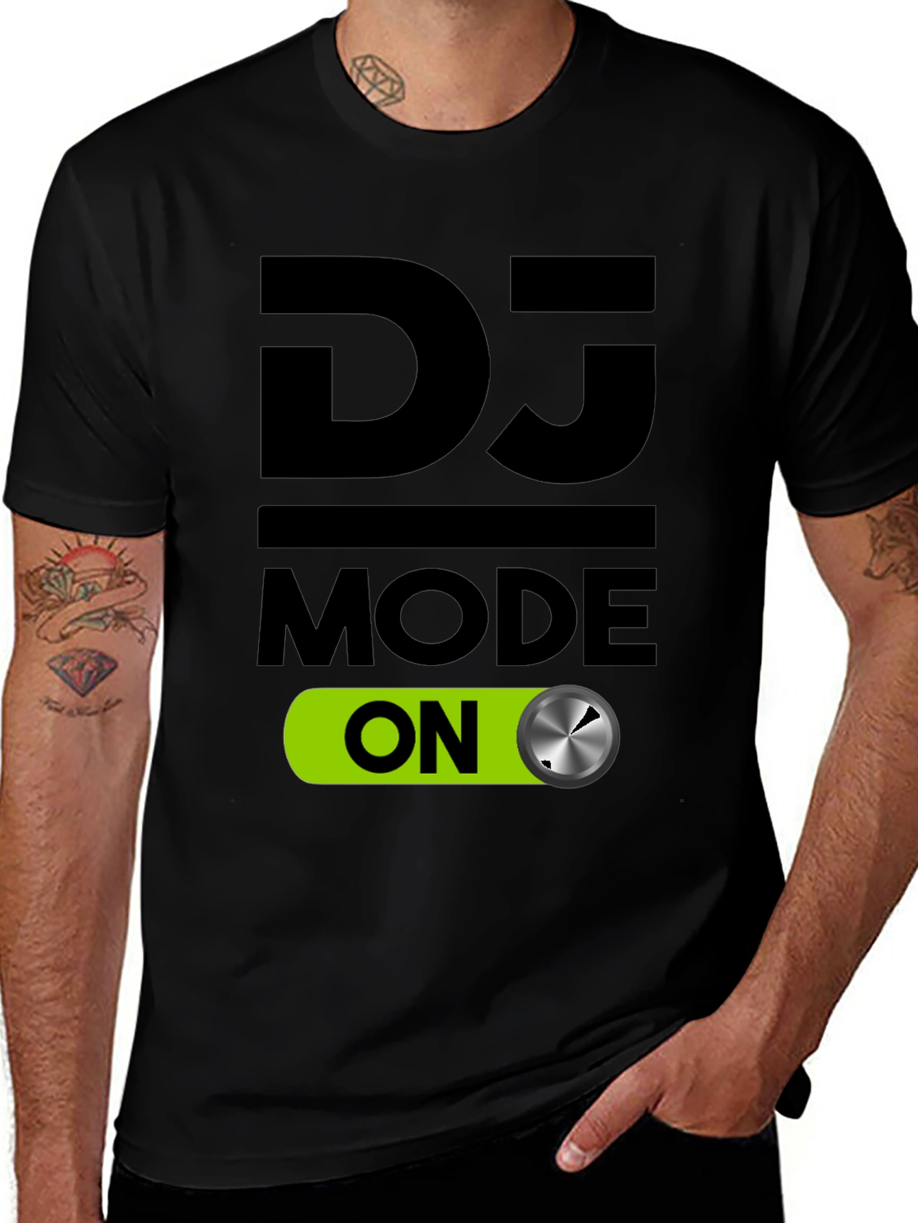 DJ Mode On Black Graphic T-Shirt