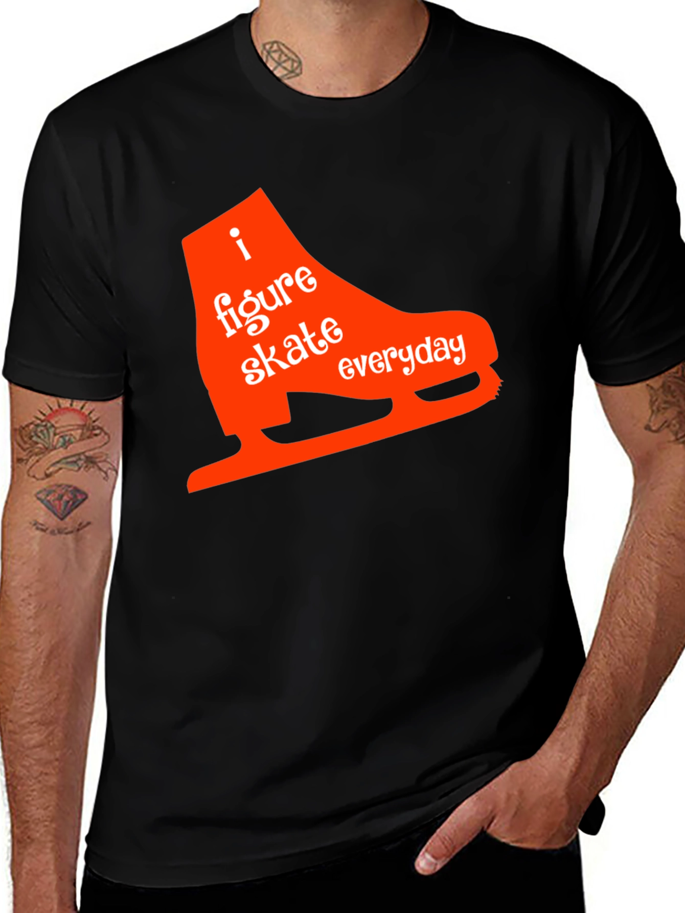 Variant 2 of I Figure Skate Everyday Black T-Shirt