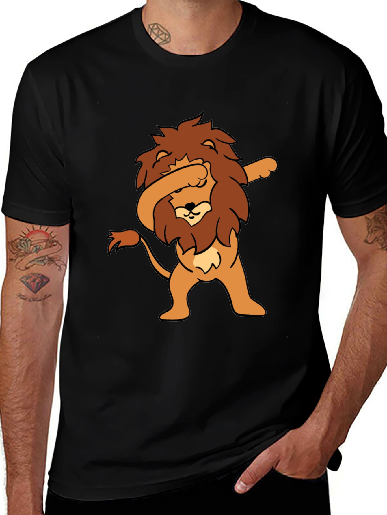 Variant 16 of Dabbing Lion Graphic Tee - Trendy Fun T-Shirt