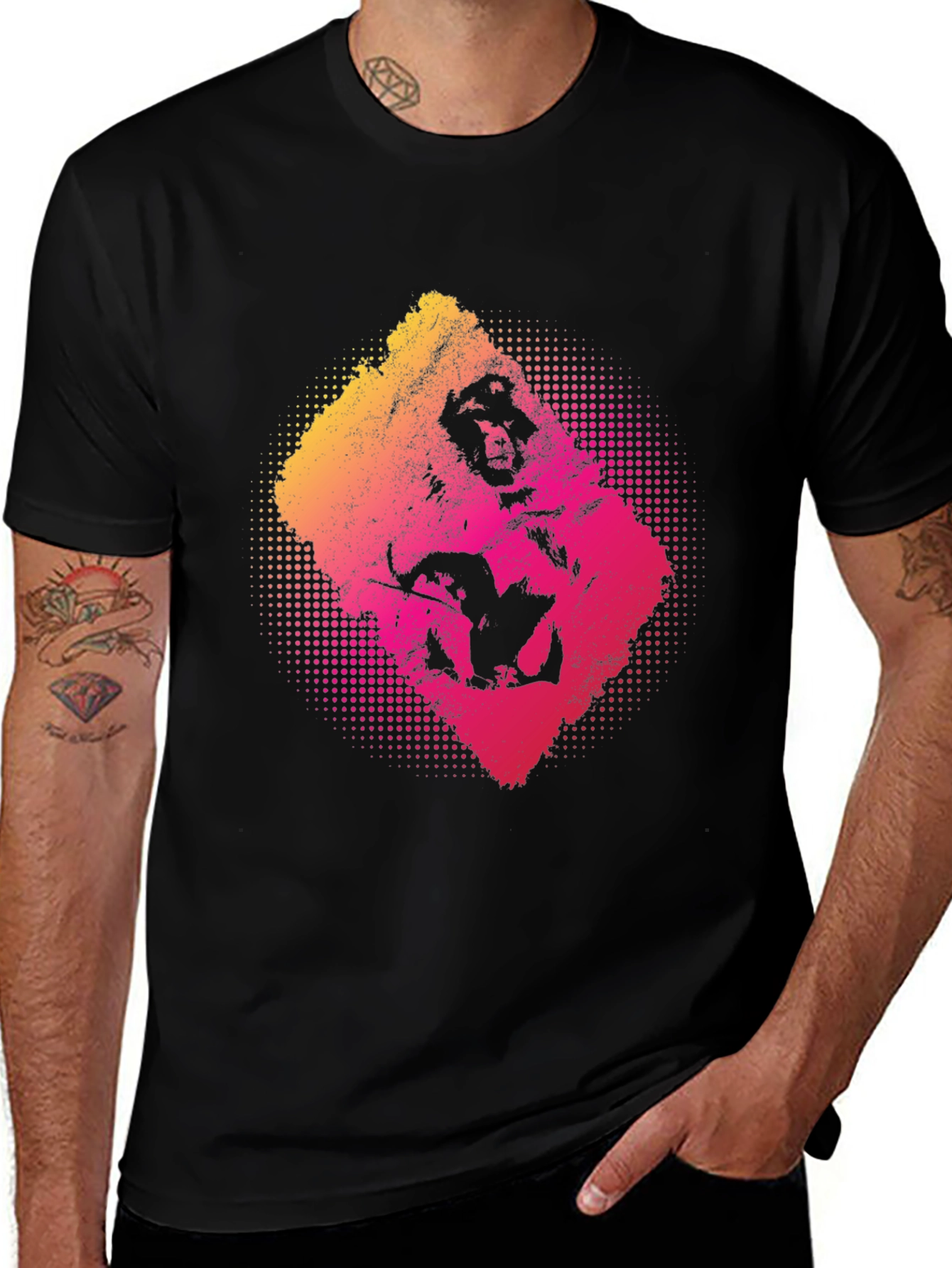Variant 8 of Graphic Print T-Shirt - Men's Black Tee