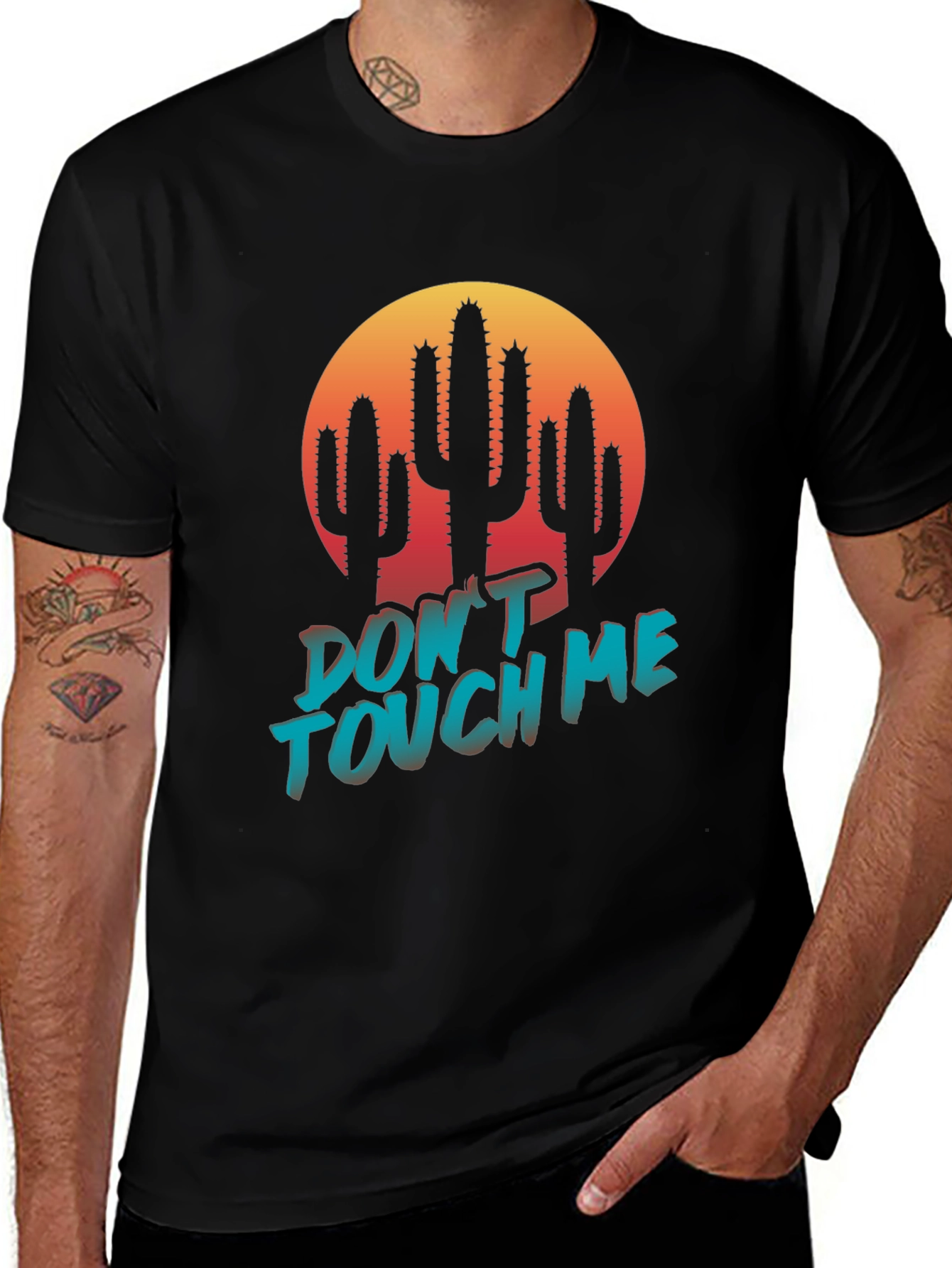 Variant 14 of Don't Touch Me Cactus Graphic Tee - Black