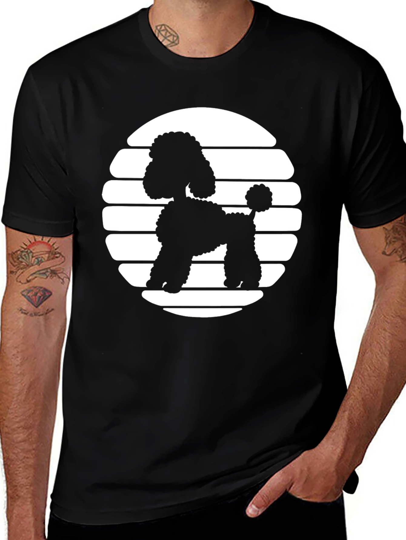 Variant 3 of Poodle Silhouette T-Shirt - Unisex Cotton Tee