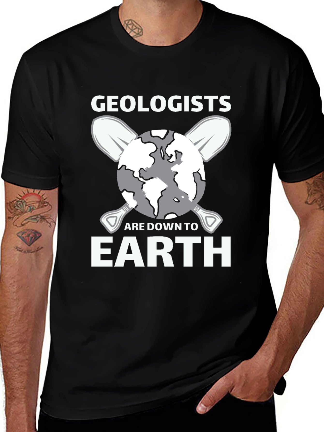 Black Geologist Down to Earth Graphic T-Shirt main image
