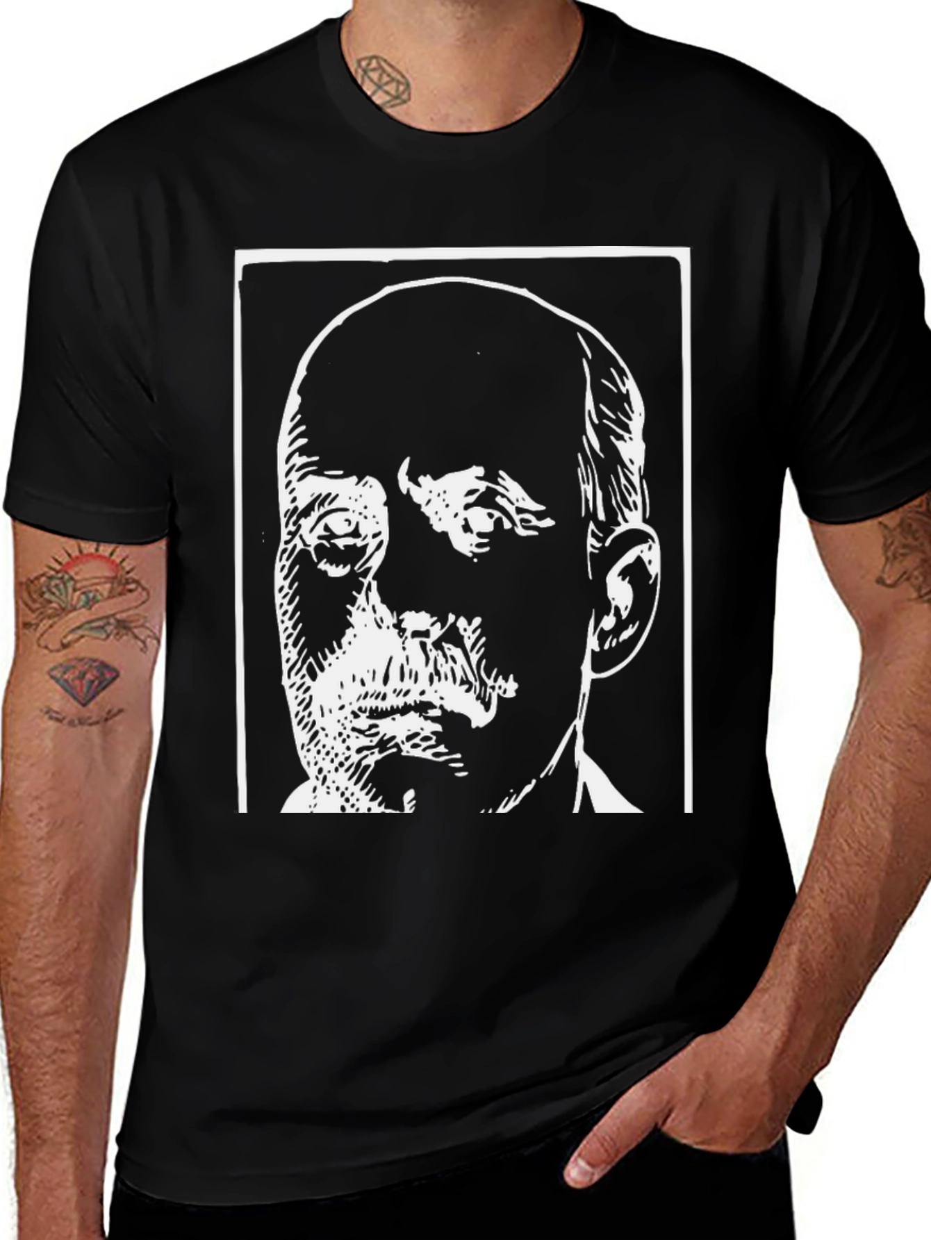 Variant 19 of Black T-Shirt with Bold Face Graphic