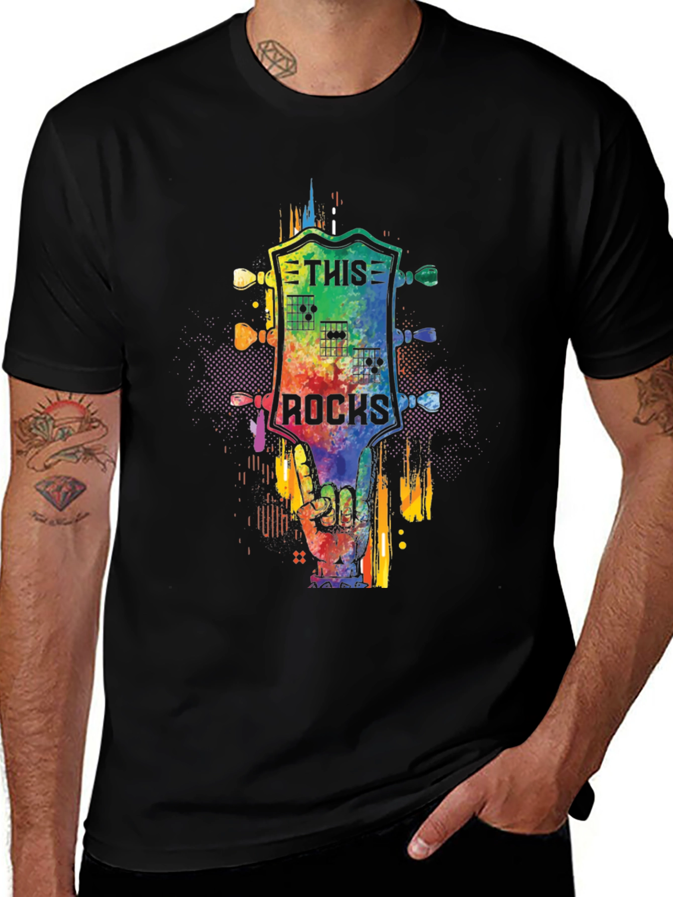 Variant 15 of Rainbow Guitar THIS ROCKS Graphic Tee