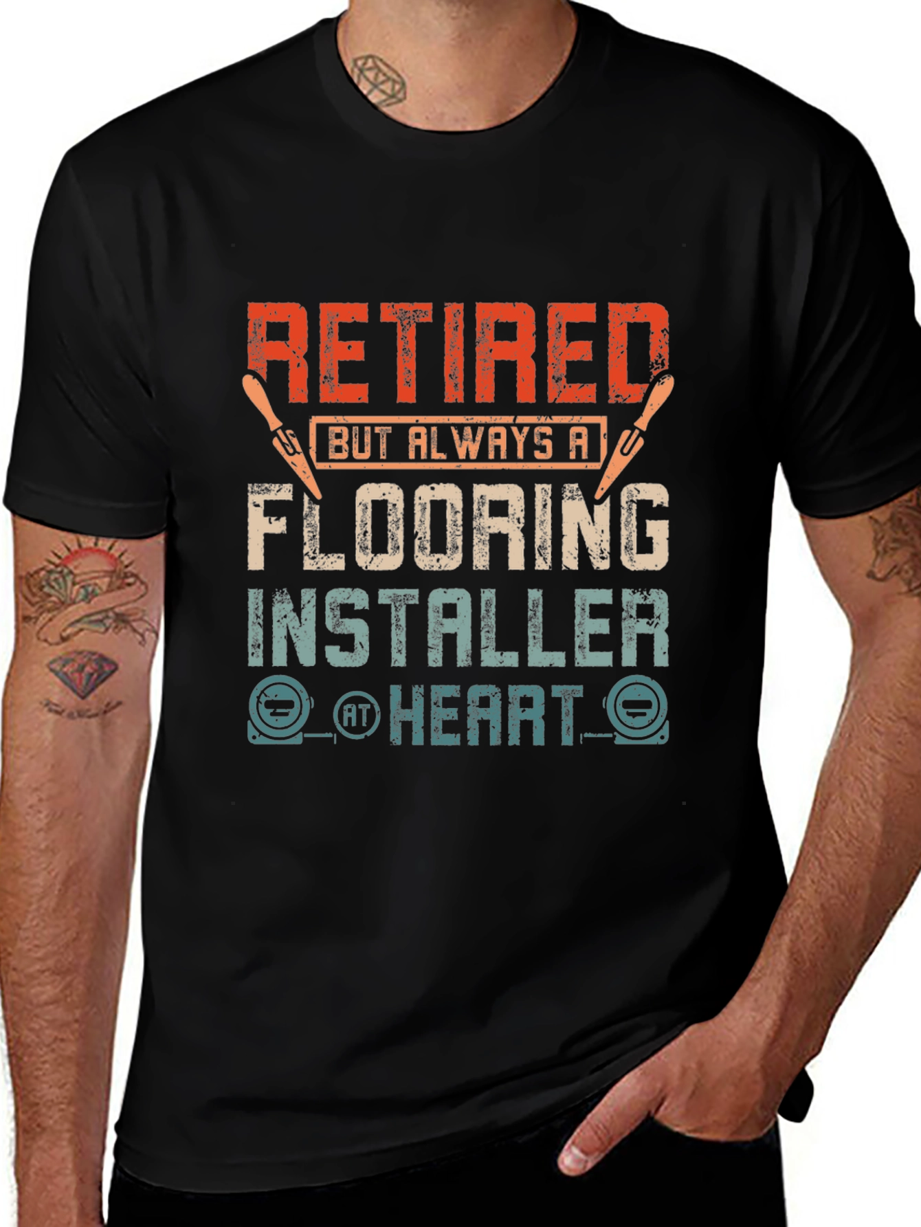 Variant 17 of Retired Flooring Installer T-Shirt