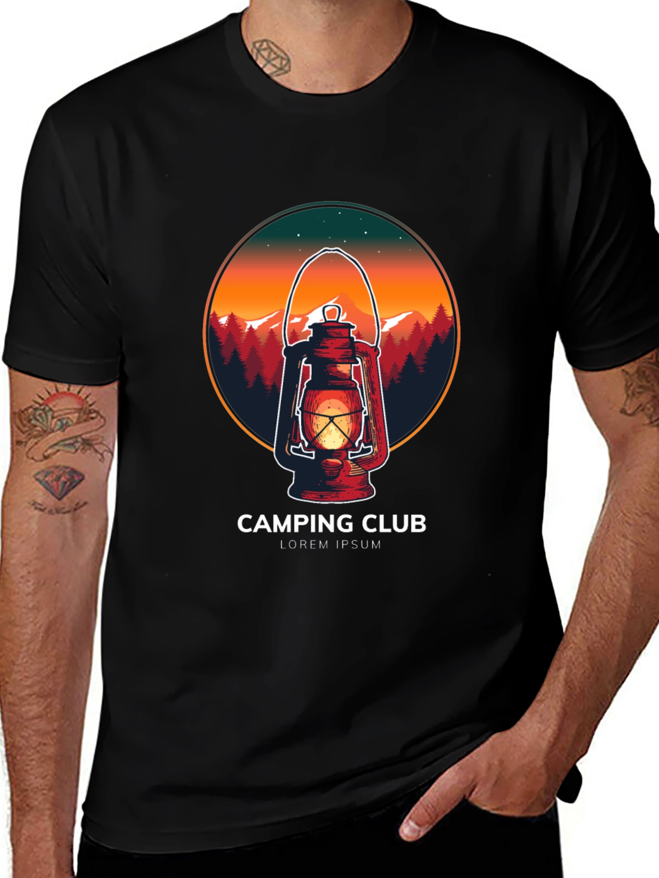 Variant 4 of Camping Club Graphic Tee - Outdoor Adventure Shirt
