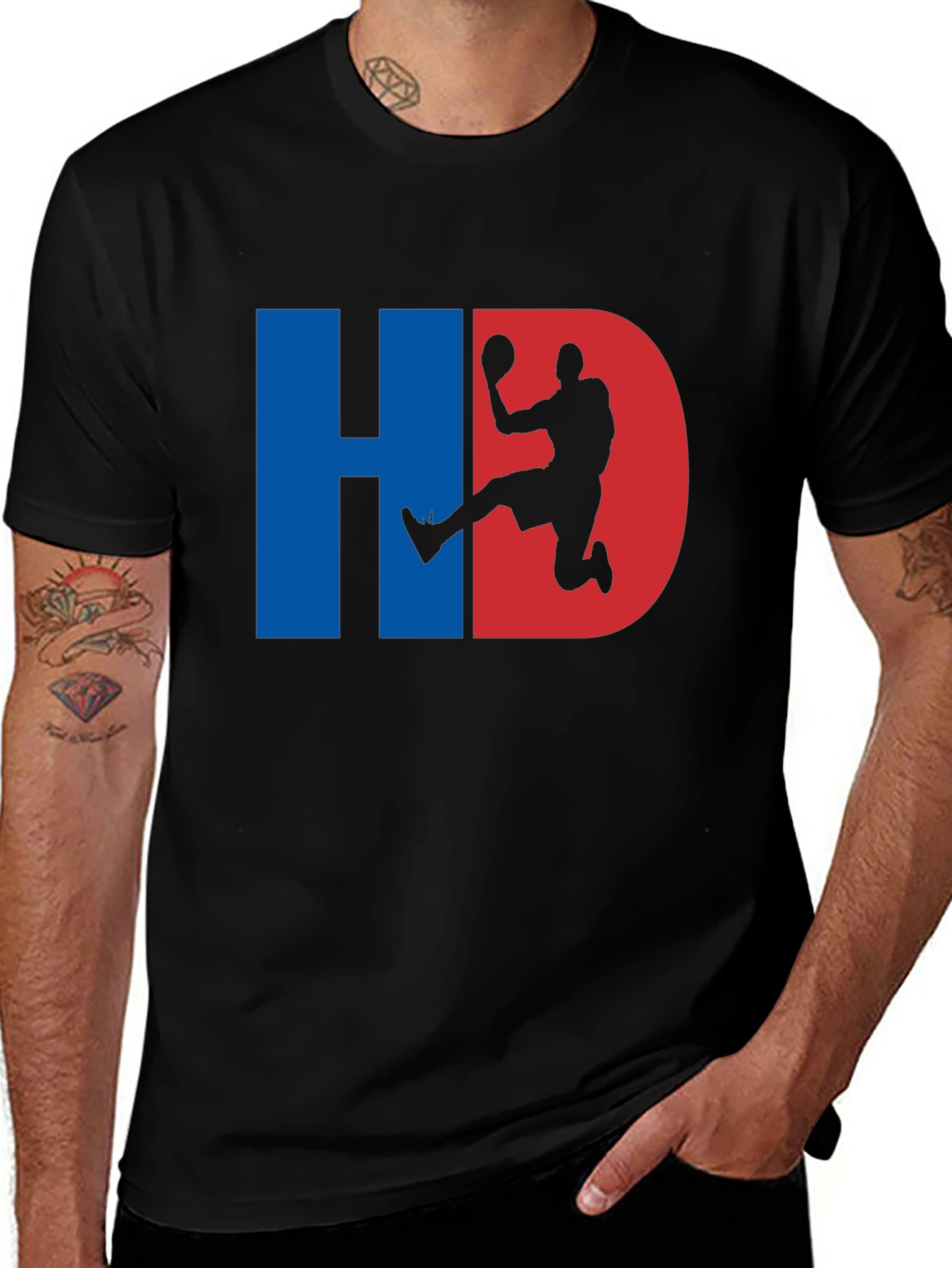 Variant 25 of HD Basketball Graphic Tee - Black